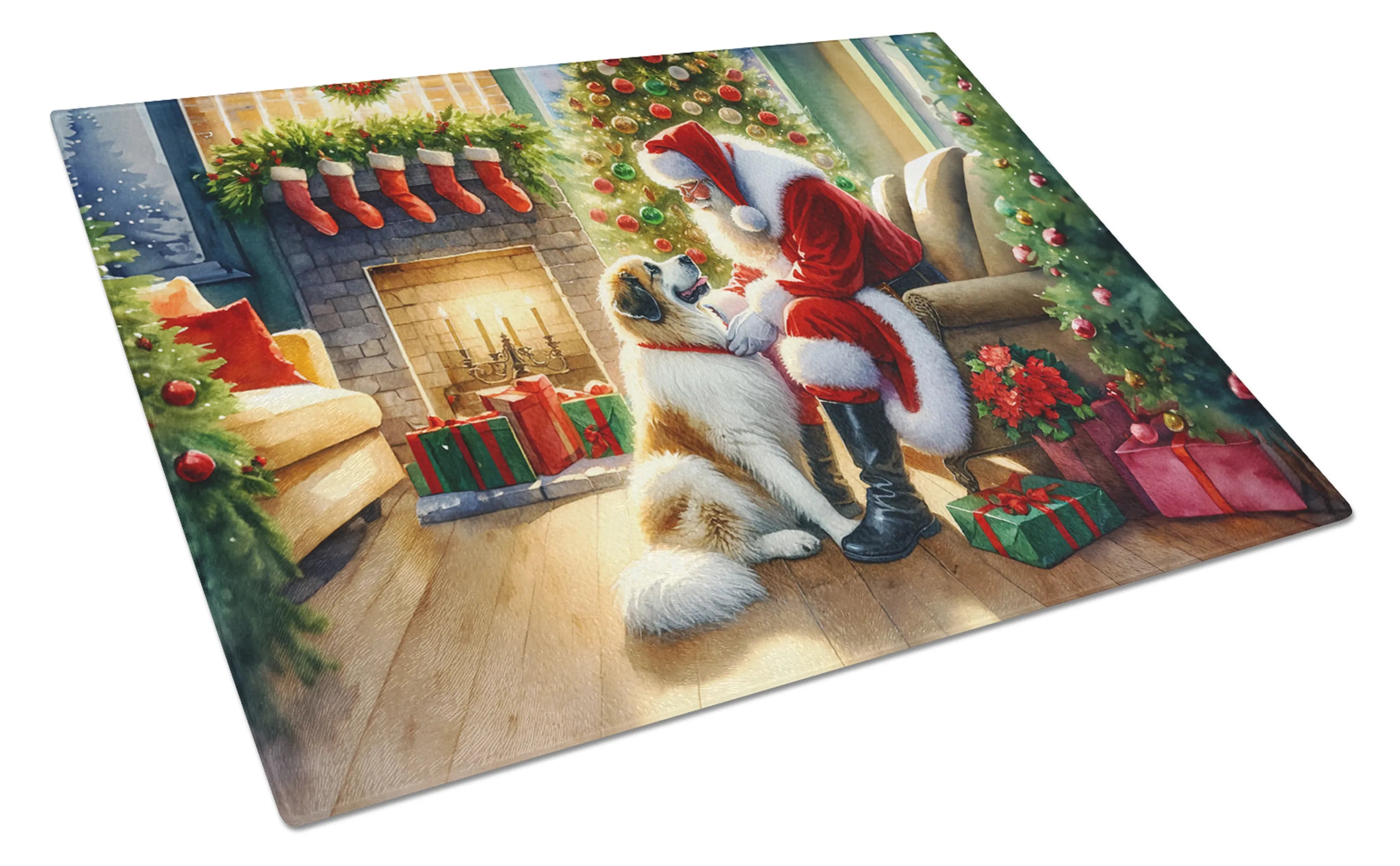 Moments with Santa Glass Cutting Board - Size: LARGE | Pack Of: 1 | Collection name: Moments with santa
