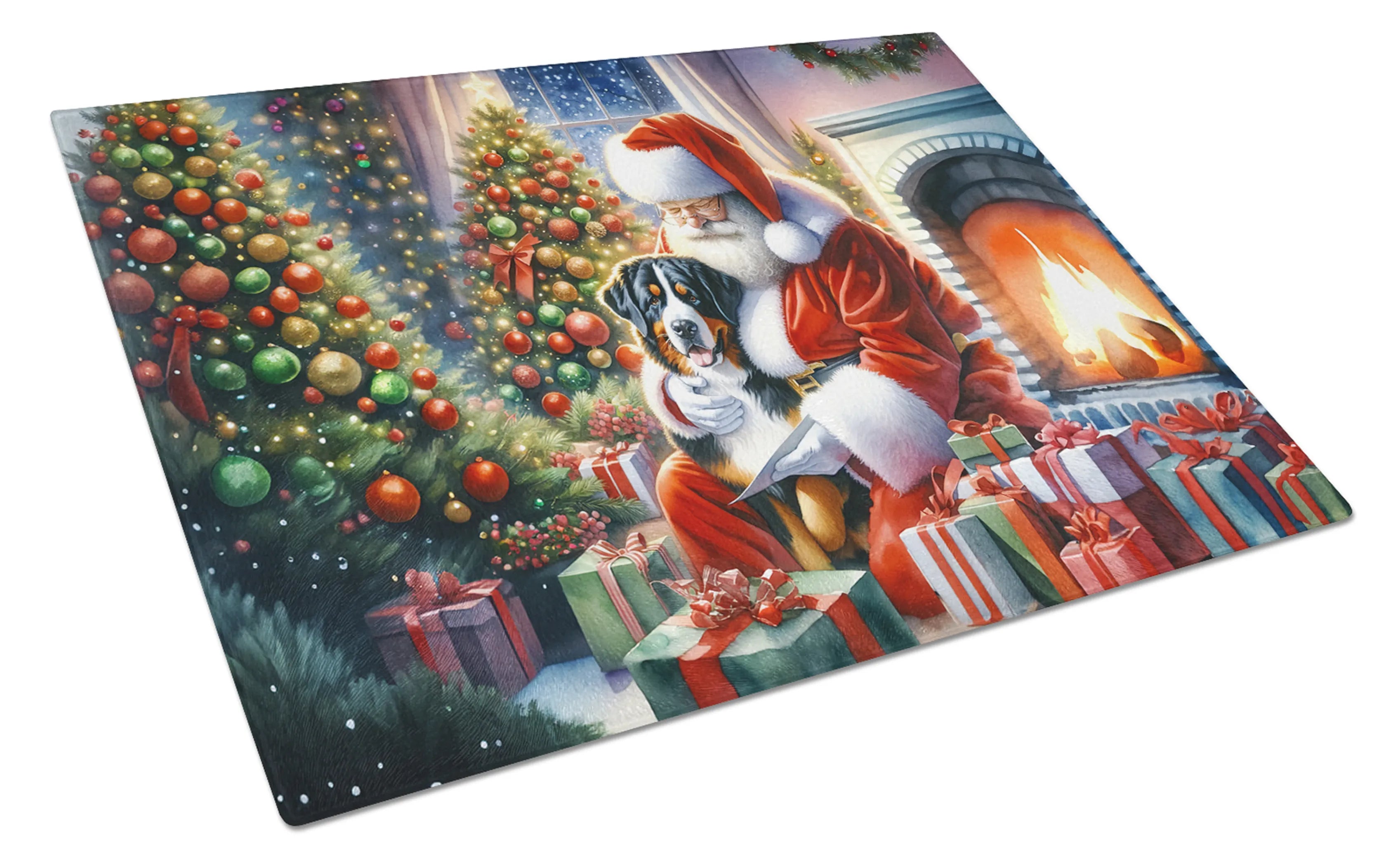 Moments with Santa Glass Cutting Board - Size: LARGE | Pack Of: 1 | Collection name: Moments with santa