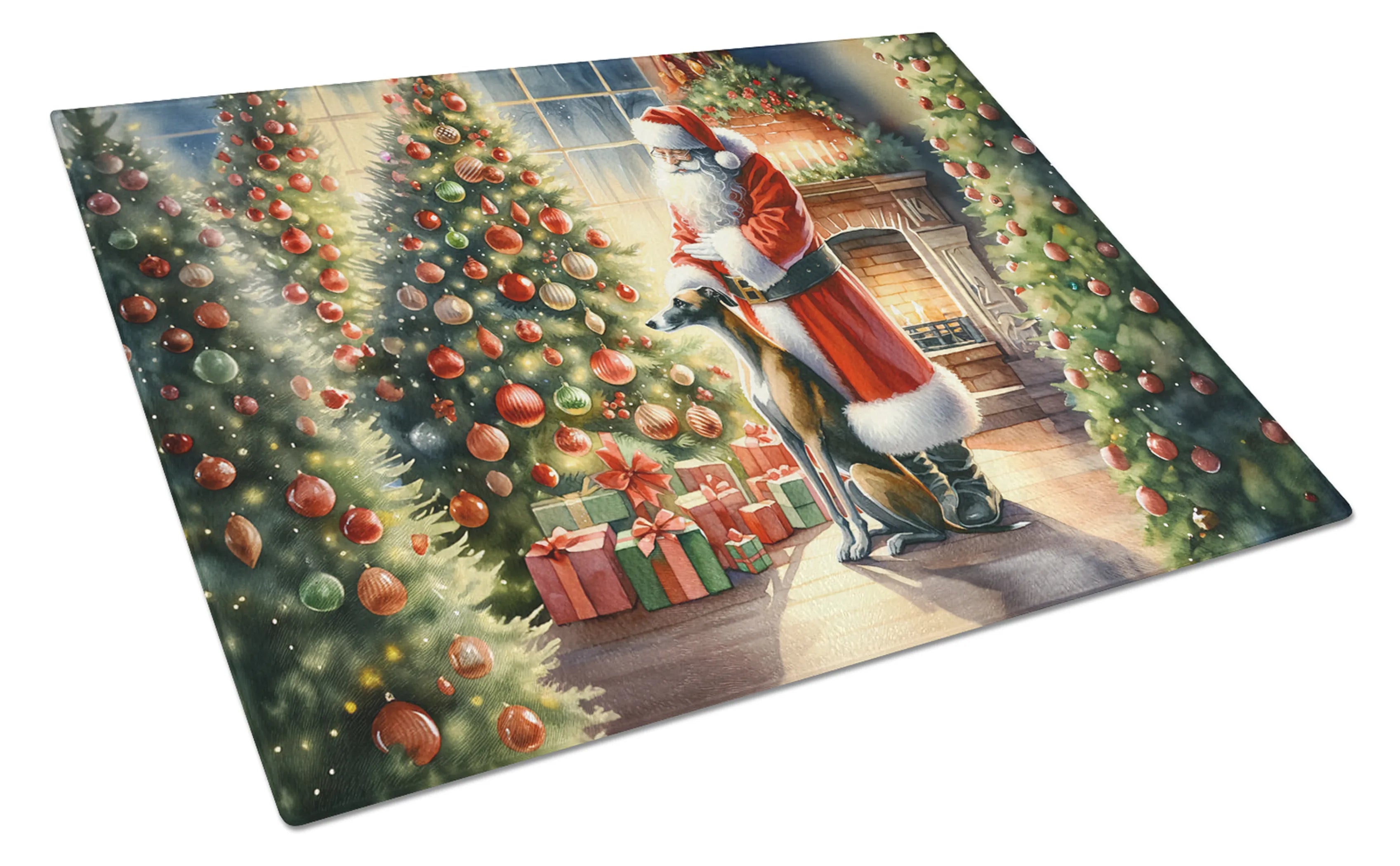 Moments with Santa Glass Cutting Board - Size: LARGE | Pack Of: 1 | Collection name: Moments with santa