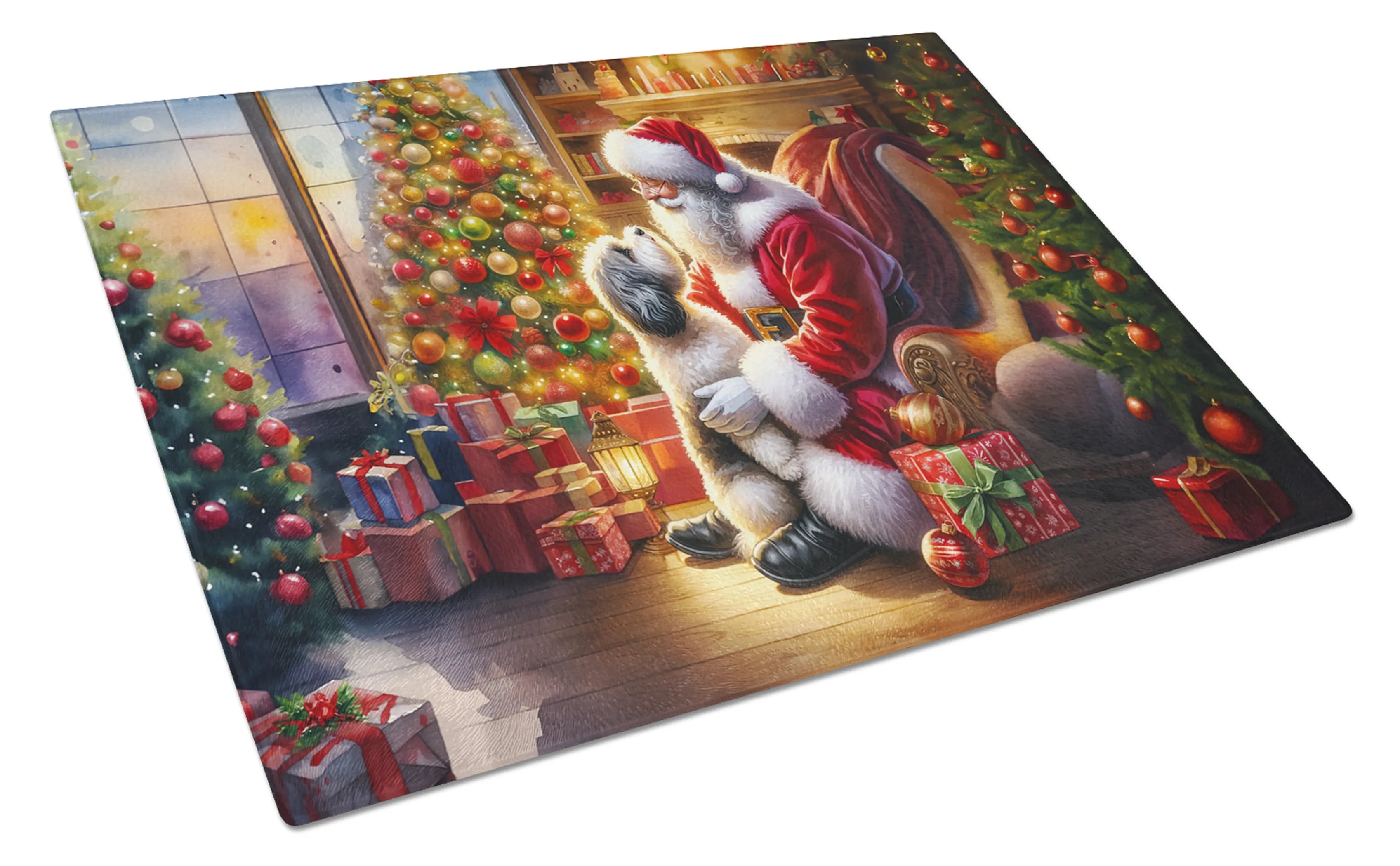 Moments with Santa Glass Cutting Board - Size: LARGE | Pack Of: 1 | Collection name: Moments with santa