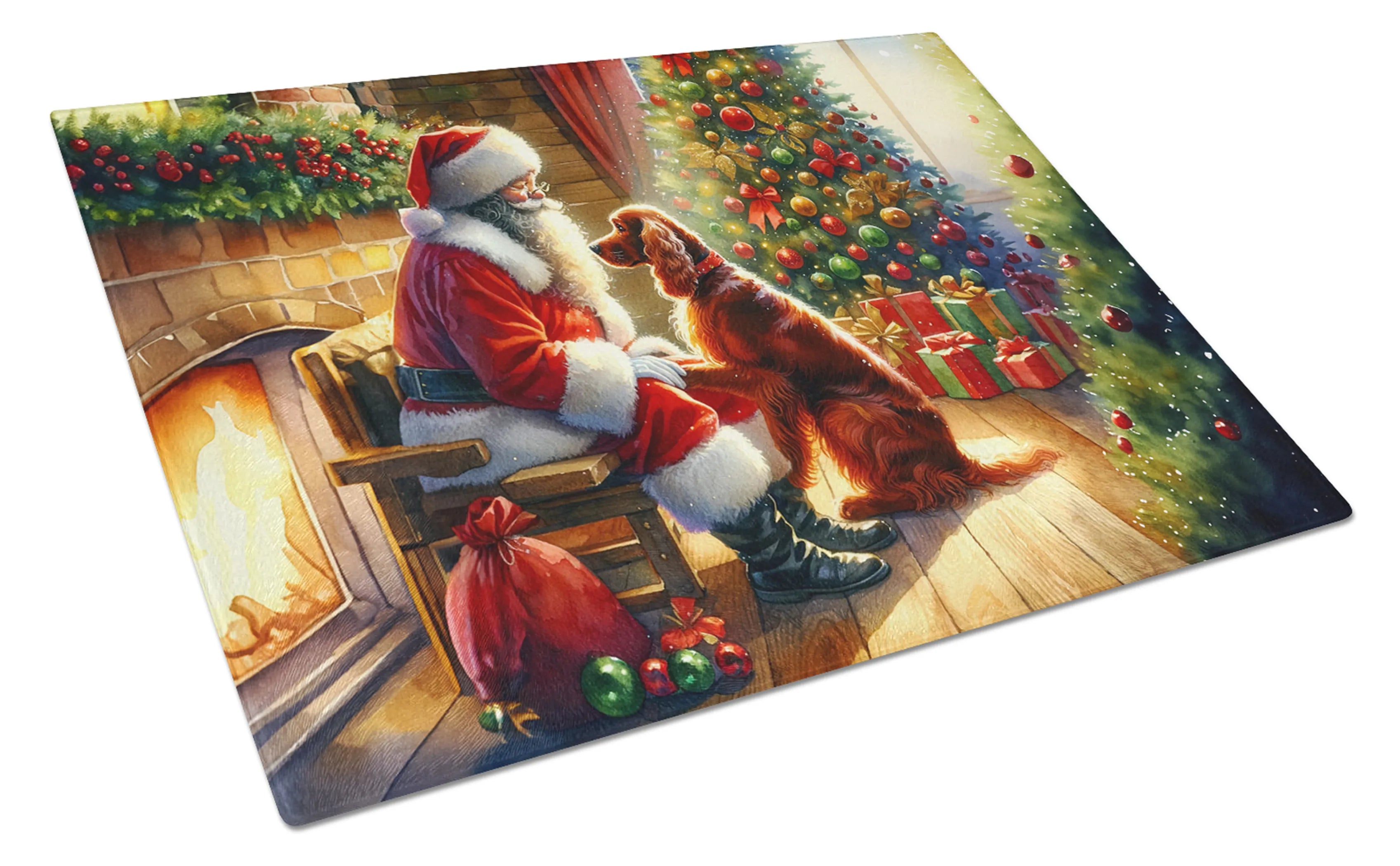 Moments with Santa Glass Cutting Board - Size: LARGE | Pack Of: 1 | Collection name: Moments with santa