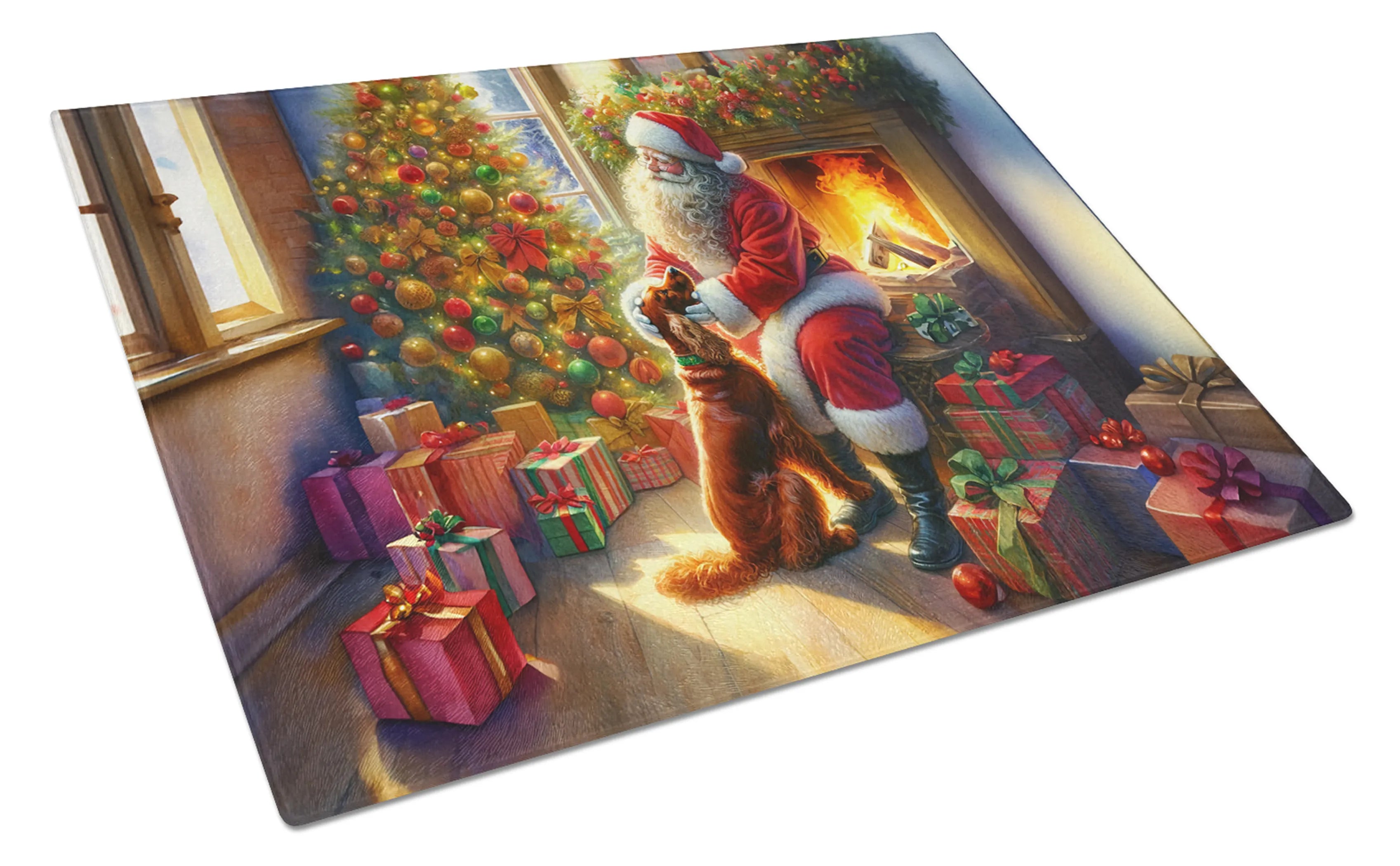 Moments with Santa Glass Cutting Board - Size: LARGE | Pack Of: 1 | Collection name: Moments with santa