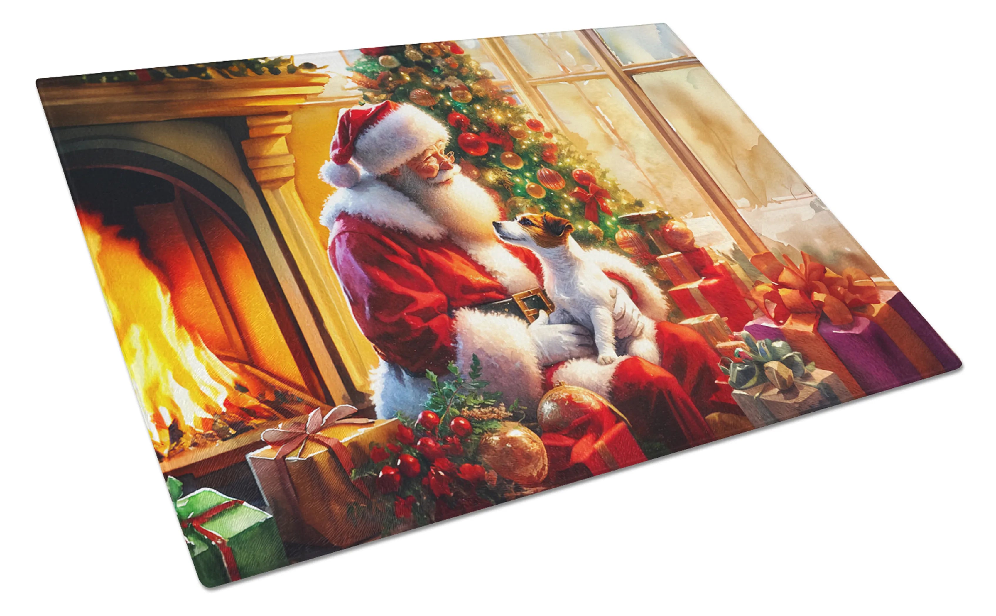 Moments with Santa Glass Cutting Board - Size: LARGE | Pack Of: 1 | Collection name: Moments with santa