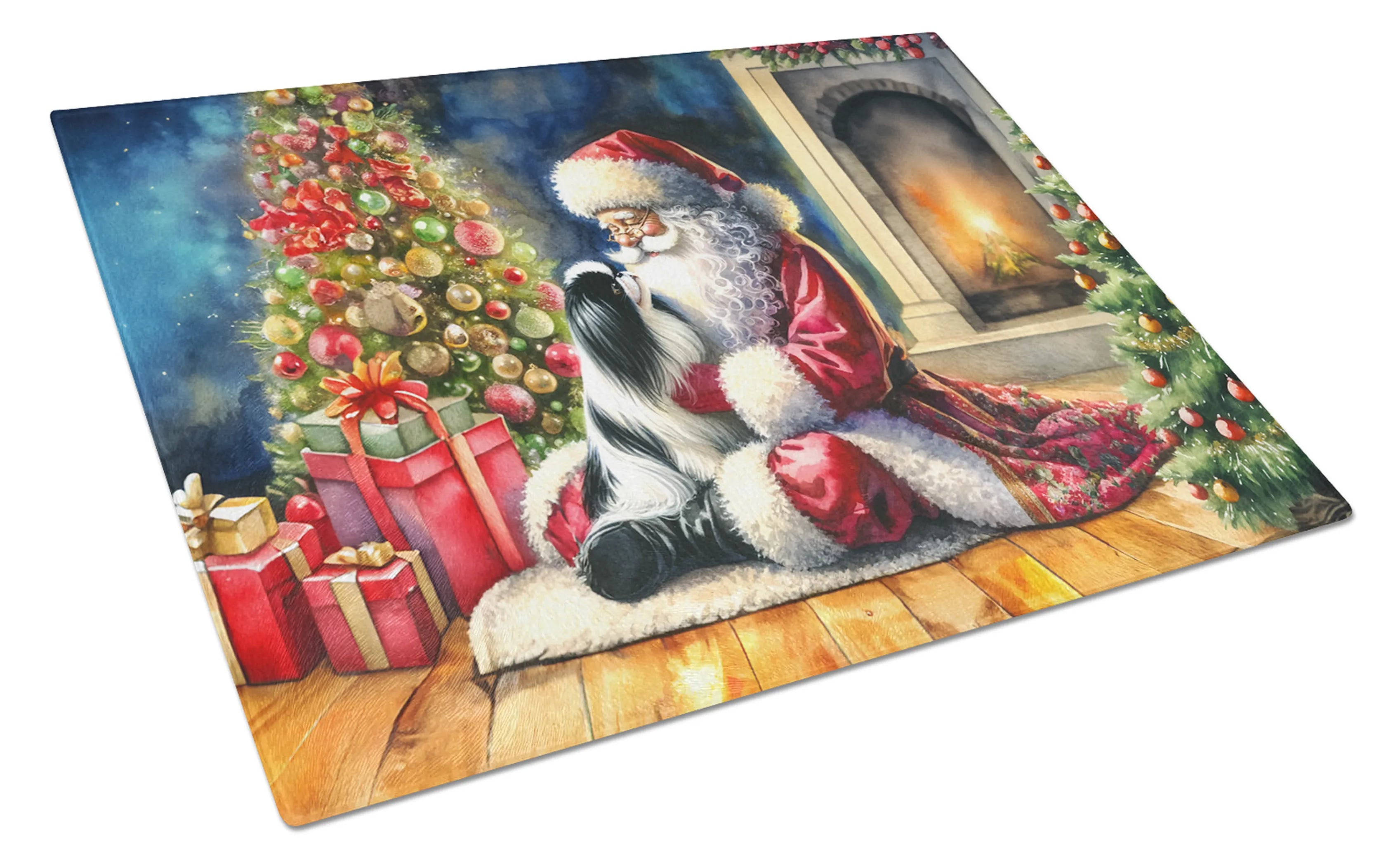 Moments with Santa Glass Cutting Board - Size: LARGE | Pack Of: 1 | Collection name: Moments with santa