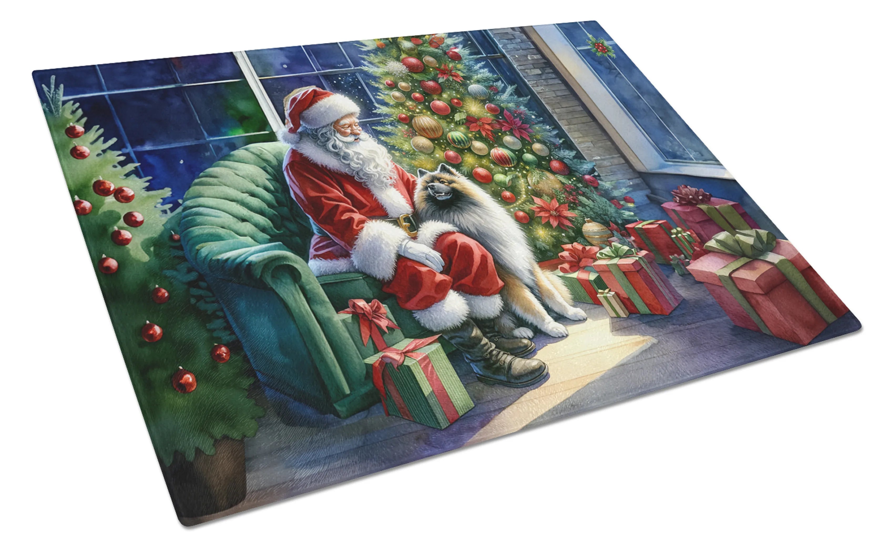 Moments with Santa Glass Cutting Board - Size: LARGE | Pack Of: 1 | Collection name: Moments with santa