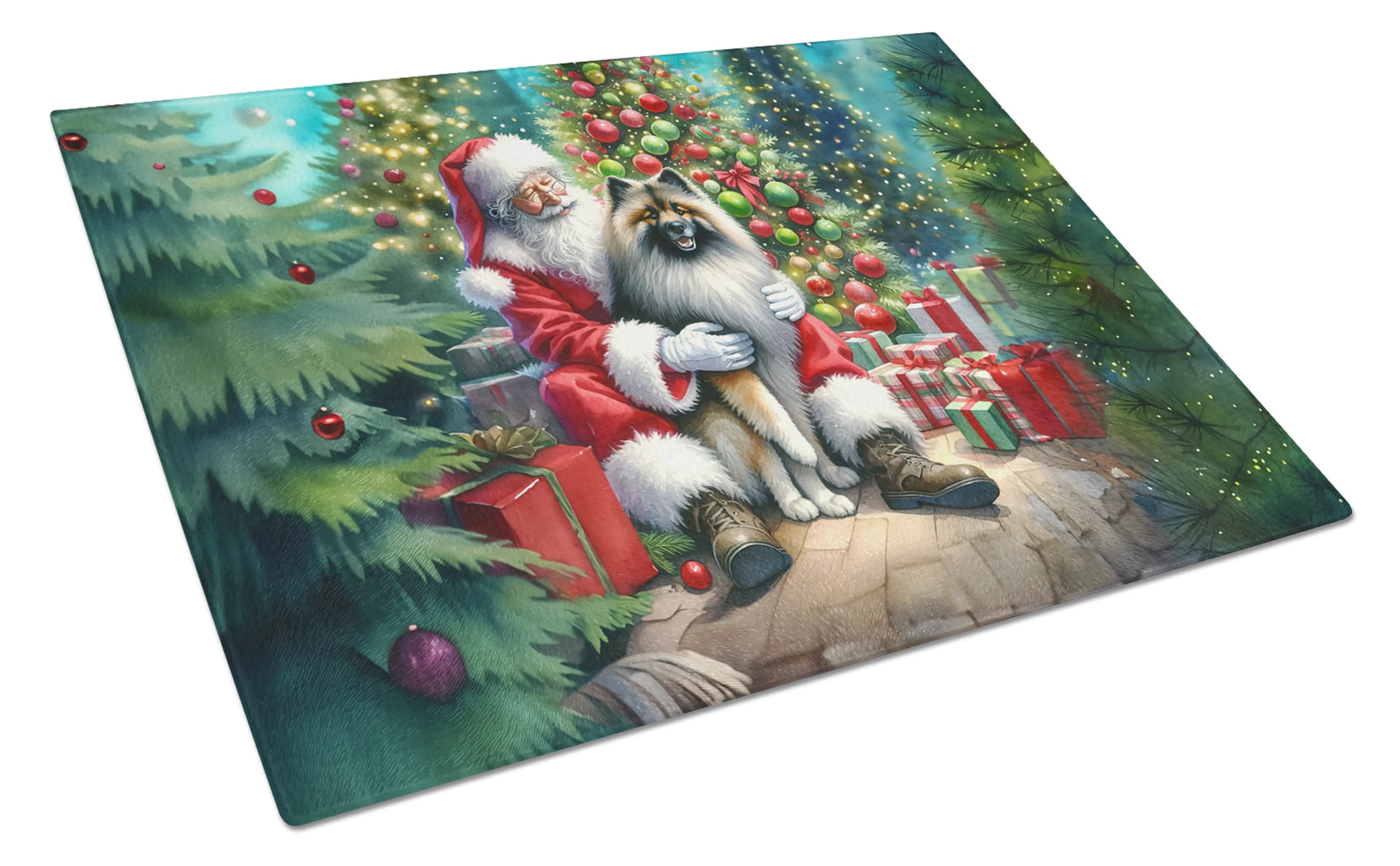 Moments with Santa Glass Cutting Board - Size: LARGE | Pack Of: 1 | Collection name: Moments with santa