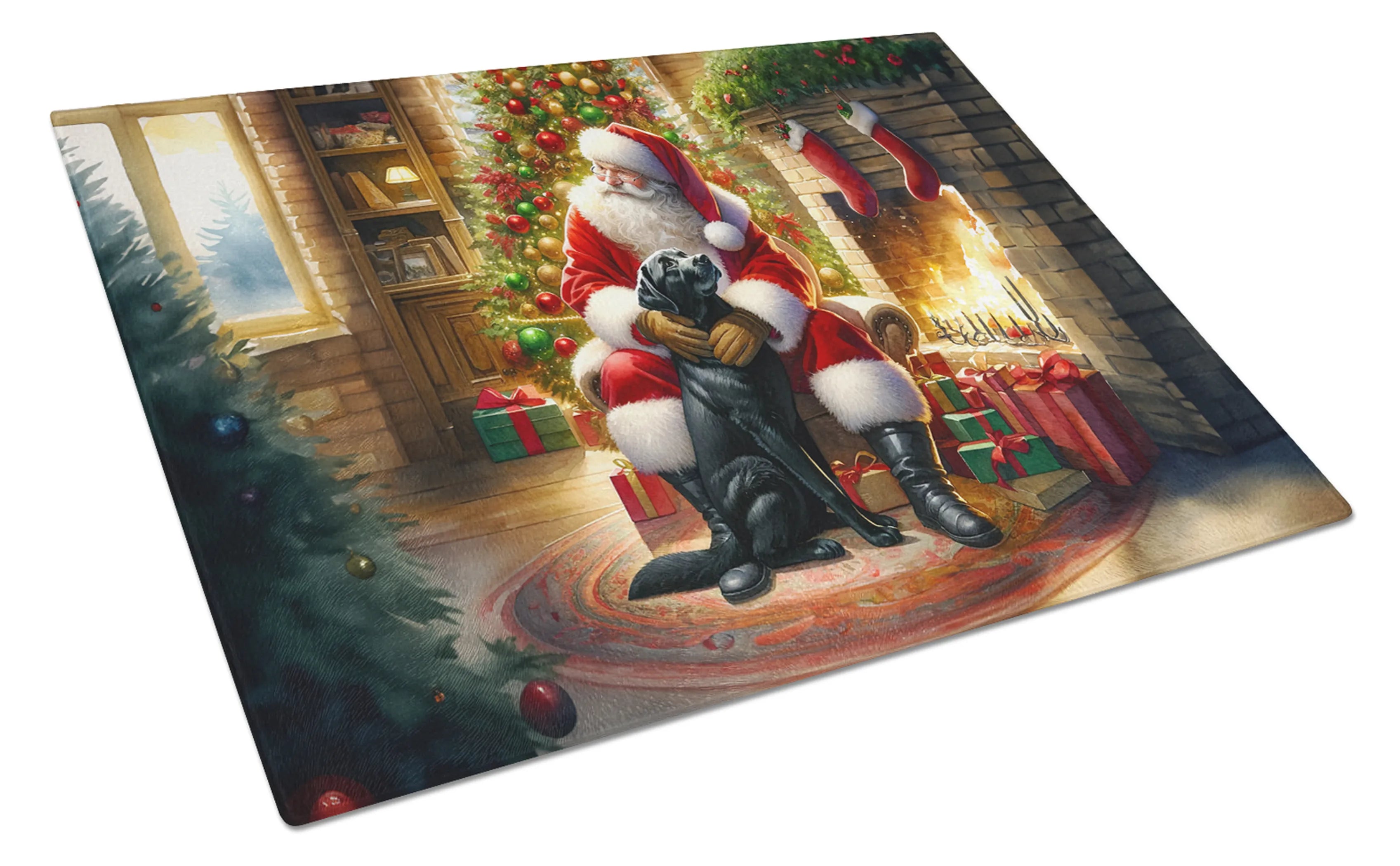Moments with Santa Glass Cutting Board - Size: LARGE | Pack Of: 1 | Collection name: Moments with santa