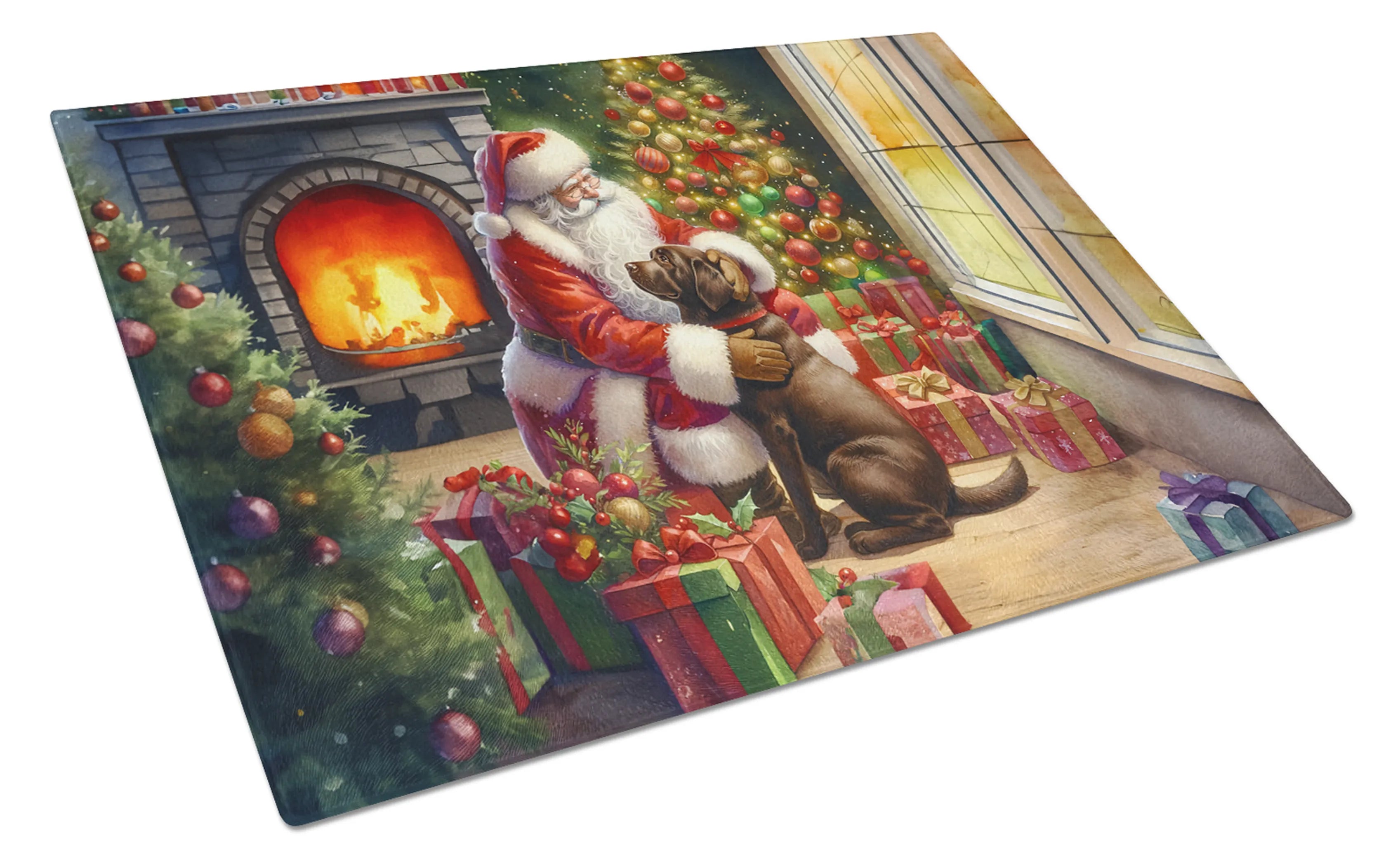 Moments with Santa Glass Cutting Board - Size: LARGE | Pack Of: 1 | Collection name: Moments with santa