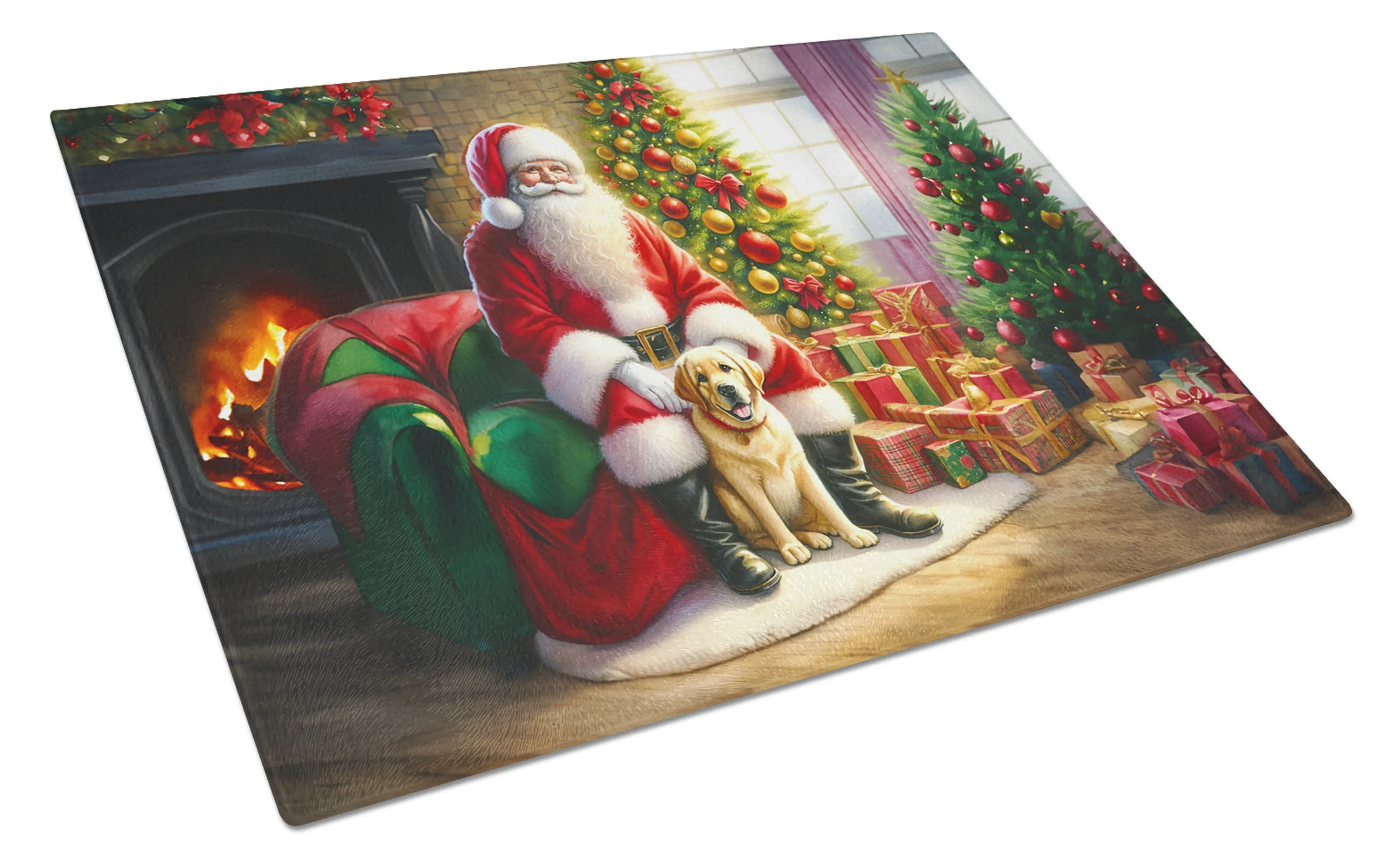 Moments with Santa Glass Cutting Board - Size: LARGE | Pack Of: 1 | Collection name: Moments with santa