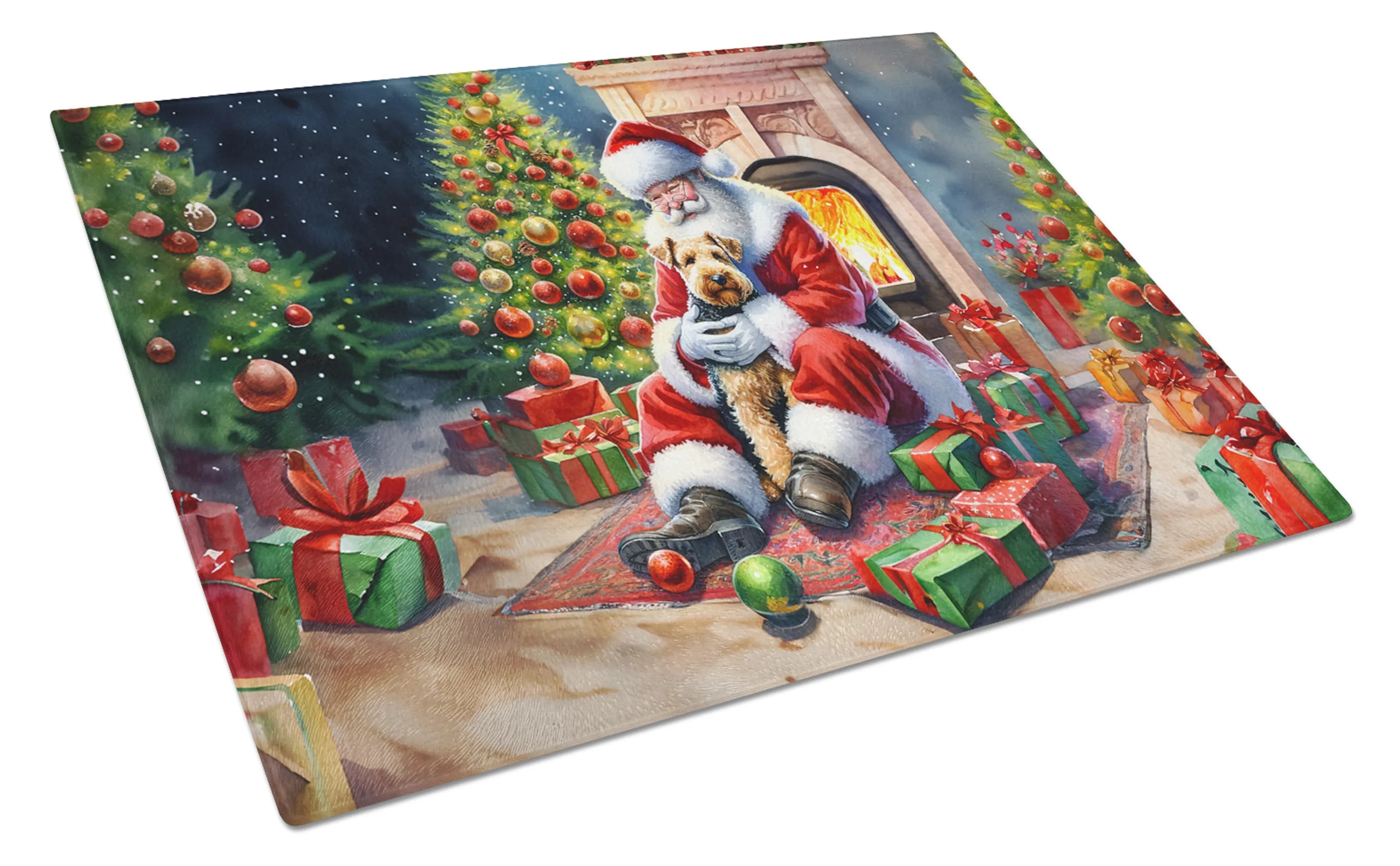 Moments with Santa Glass Cutting Board - Size: LARGE | Pack Of: 1 | Collection name: Moments with santa