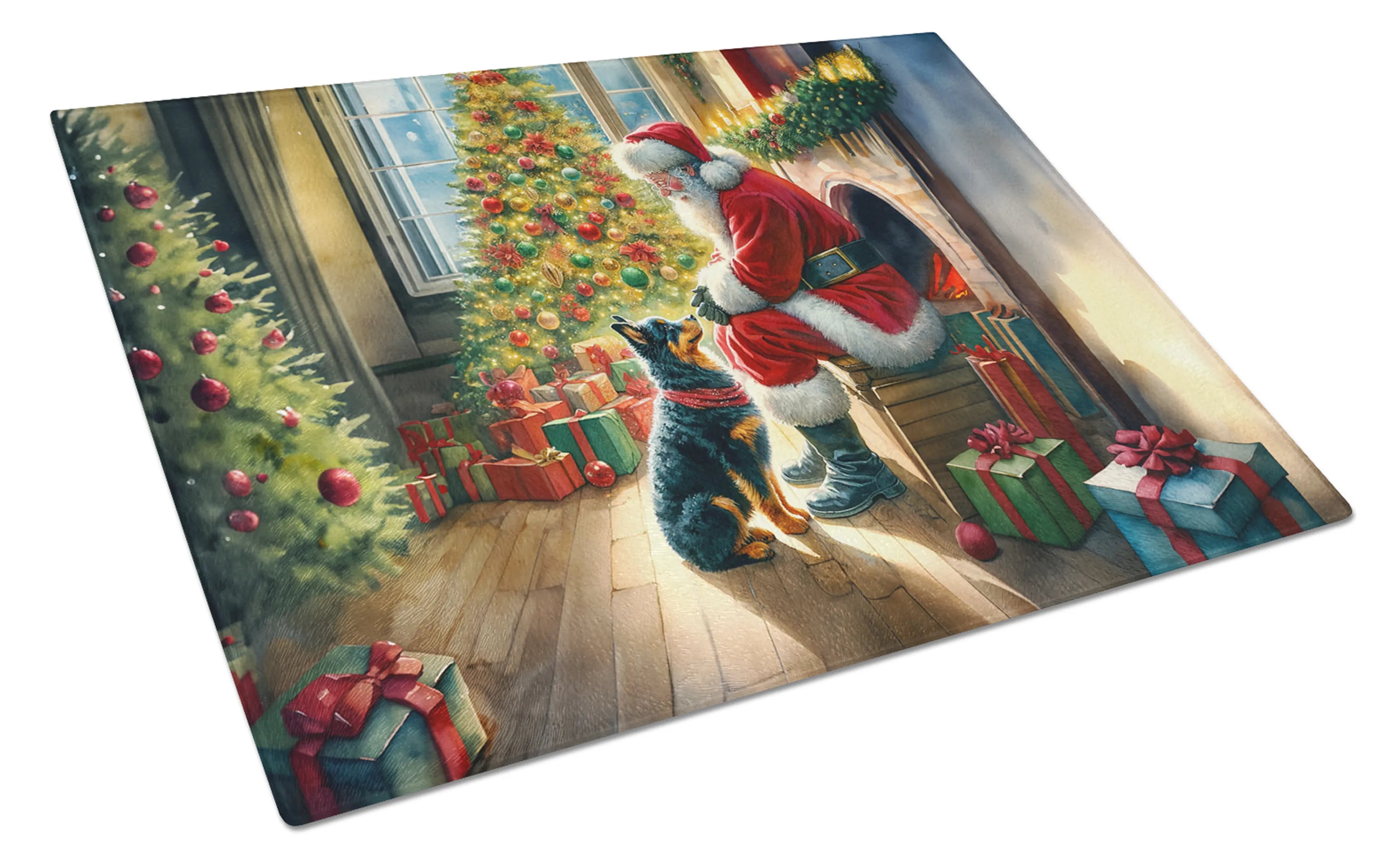 Moments with Santa Glass Cutting Board - Size: LARGE | Pack Of: 1 | Collection name: Moments with santa