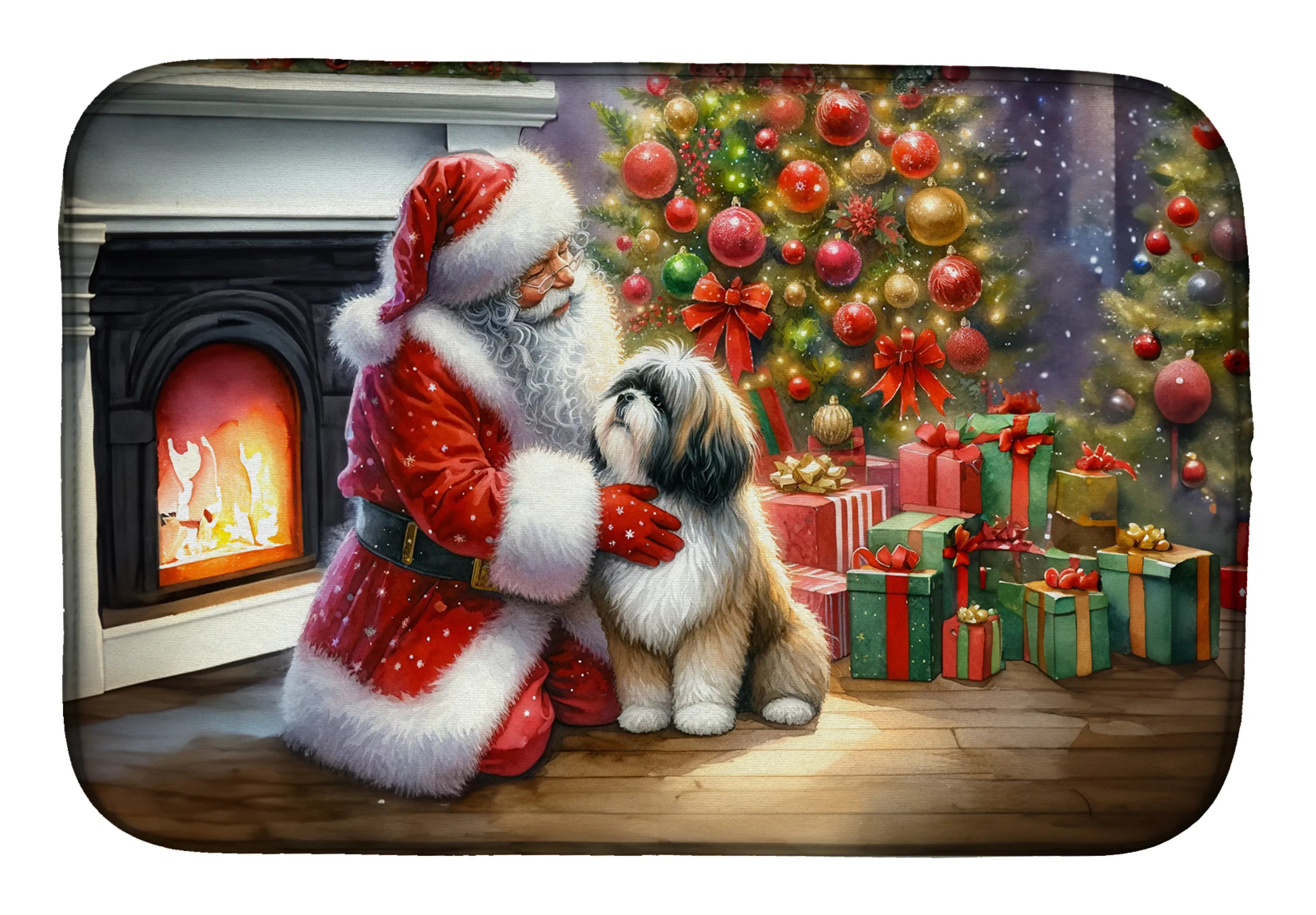 Moments with Santa Dish Drying Mat - Size: 14  X 21" | Pack Of: 1 | Collection name: Moments with santa