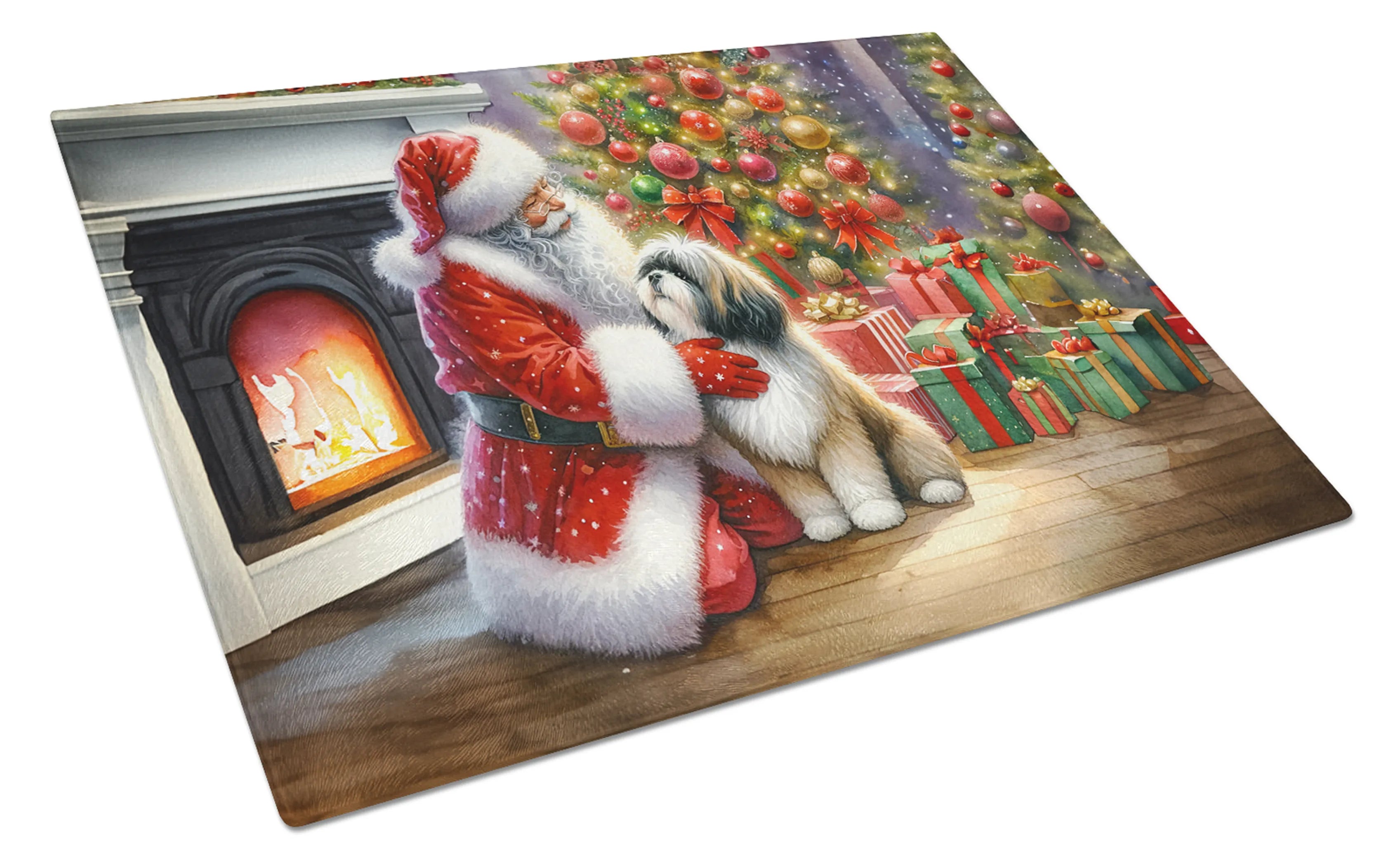 Moments with Santa Glass Cutting Board - Size: LARGE | Pack Of: 1 | Collection name: Moments with santa