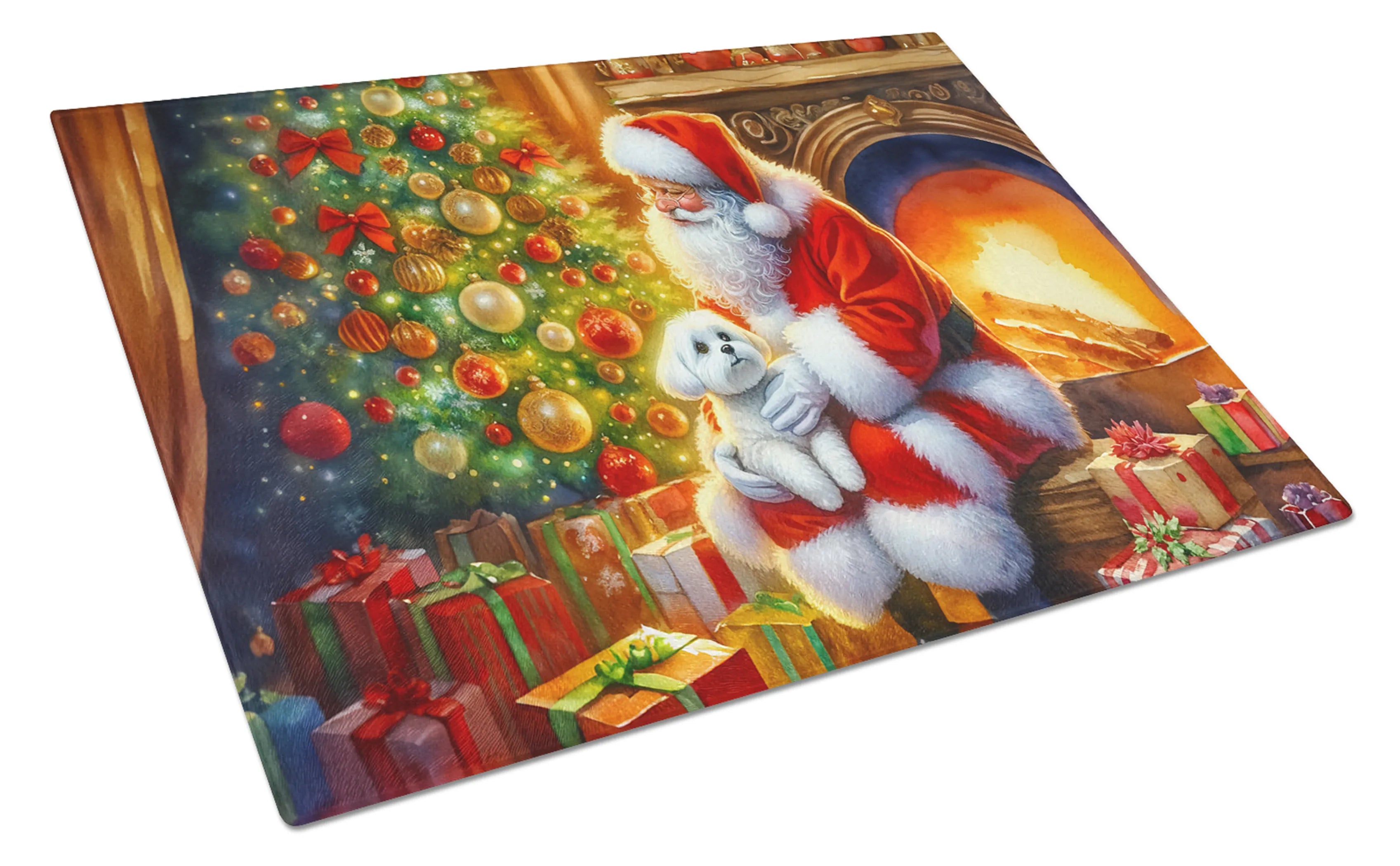Moments with Santa Glass Cutting Board - Size: LARGE | Pack Of: 1 | Collection name: Moments with santa
