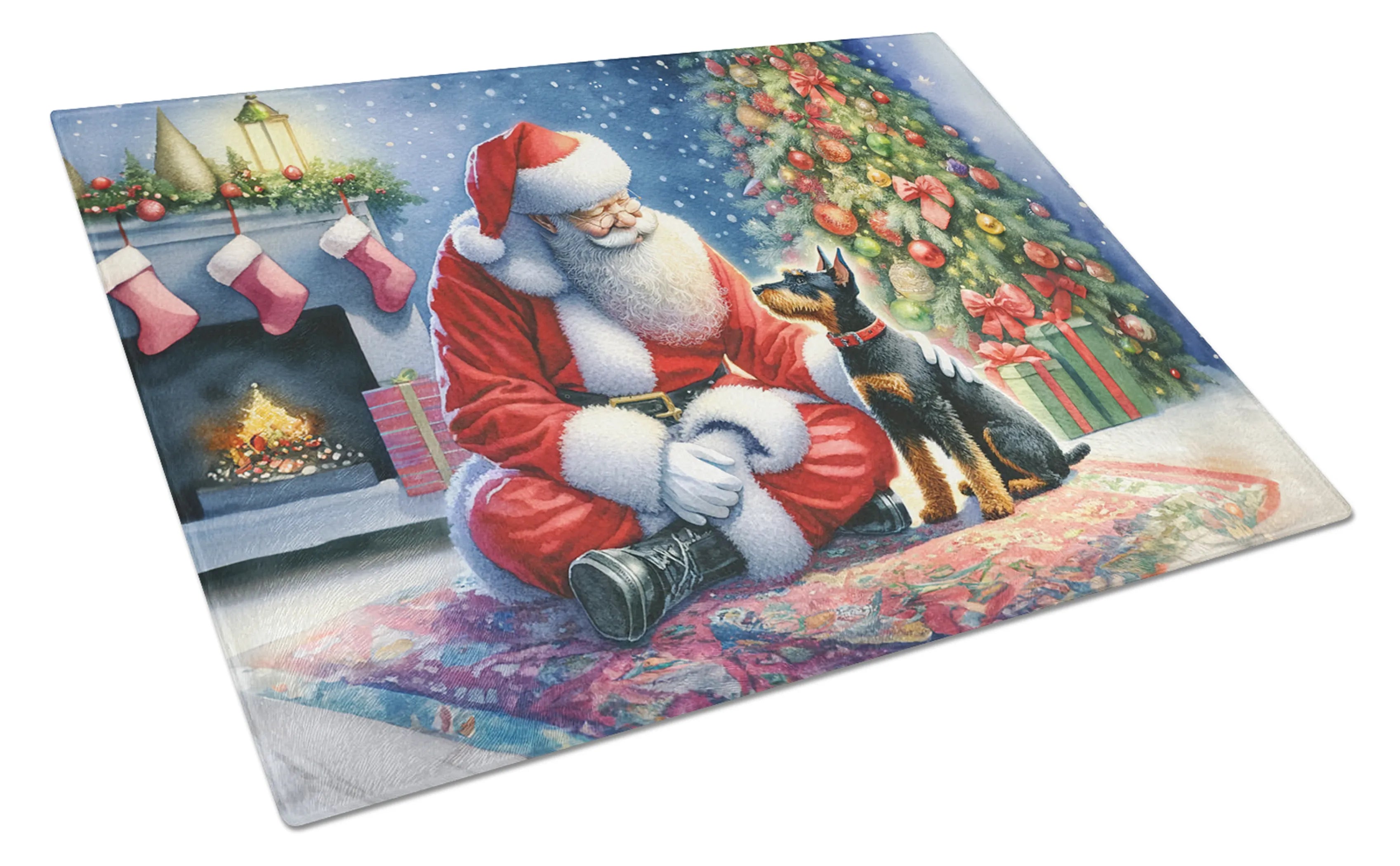 Moments with Santa Glass Cutting Board - Size: LARGE | Pack Of: 1 | Collection name: Moments with santa