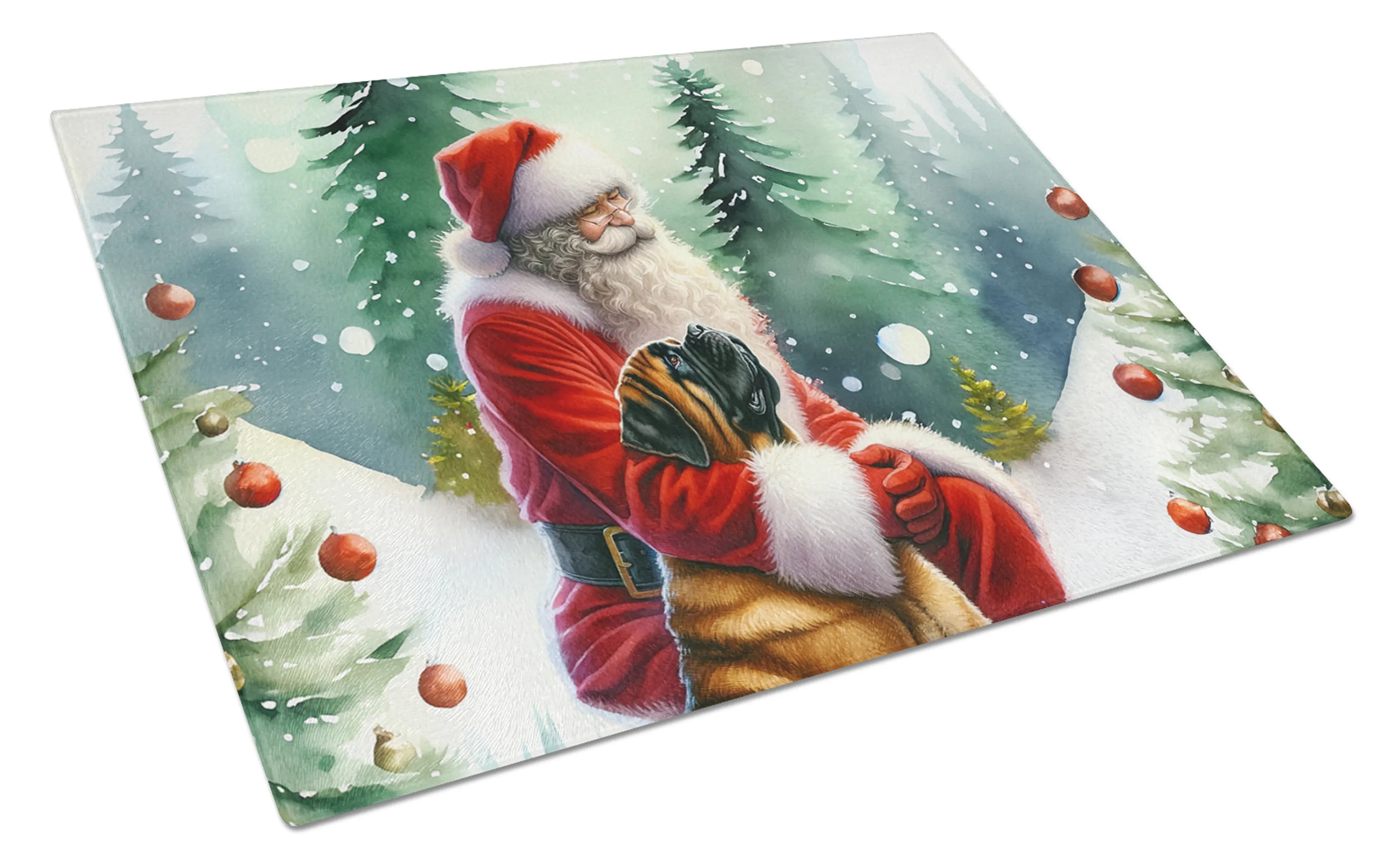 Moments with Santa Glass Cutting Board - Size: LARGE | Pack Of: 1 | Collection name: Moments with santa