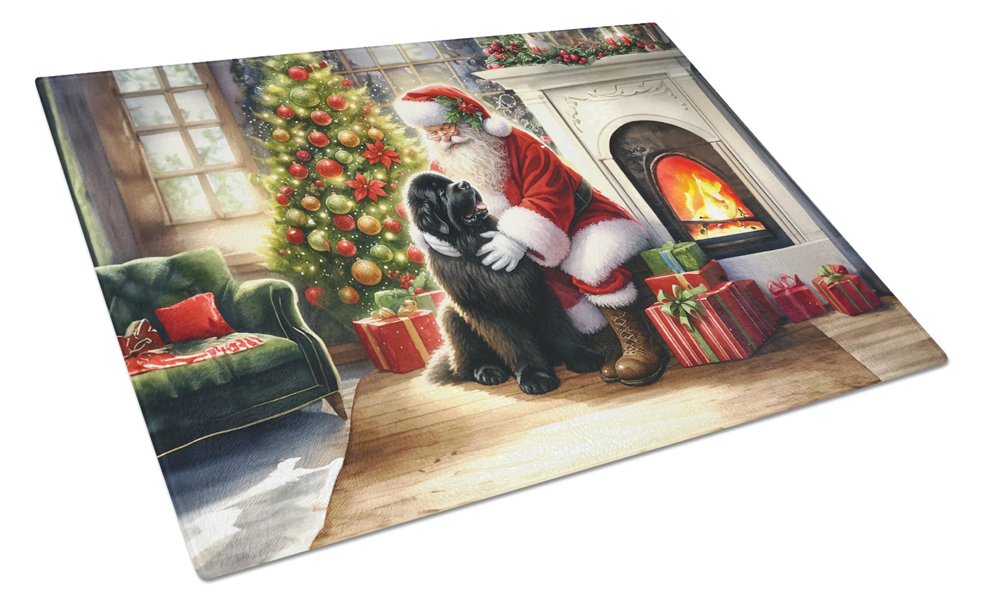 Moments with Santa Glass Cutting Board - Size: LARGE | Pack Of: 1 | Collection name: Moments with santa