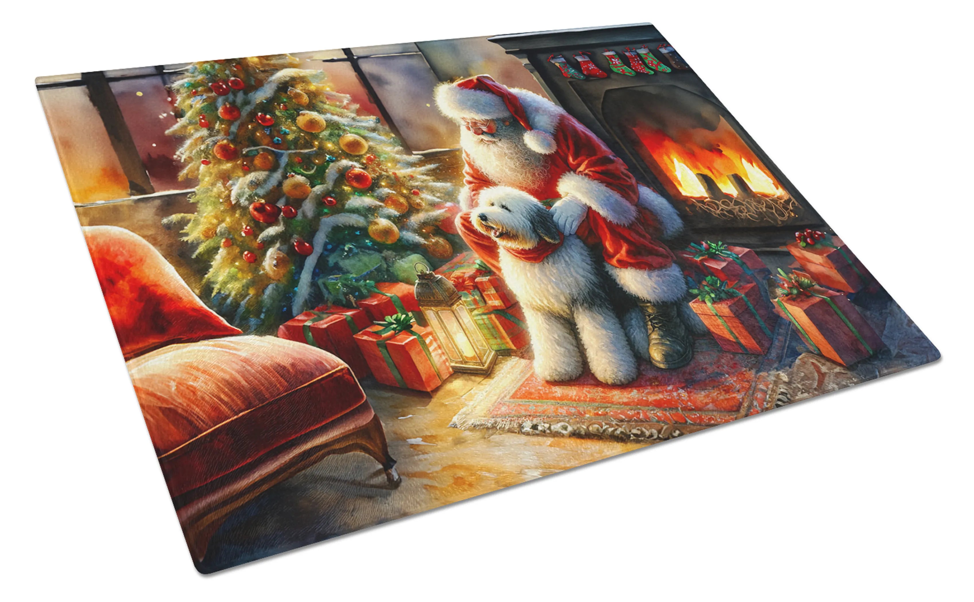 Moments with Santa Glass Cutting Board - Size: LARGE | Pack Of: 1 | Collection name: Moments with santa