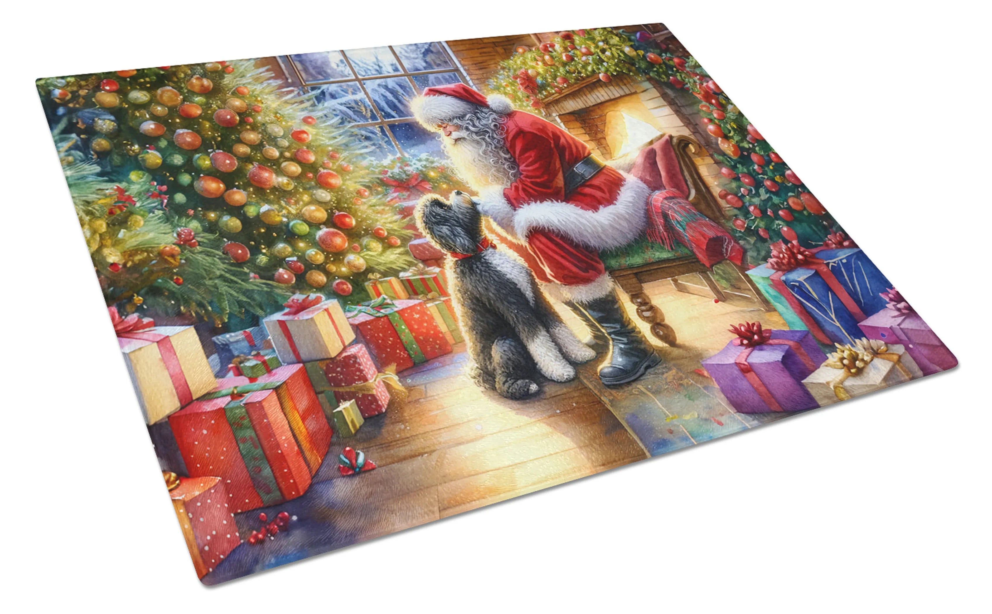 Moments with Santa Glass Cutting Board - Size: LARGE | Pack Of: 1 | Collection name: Moments with santa