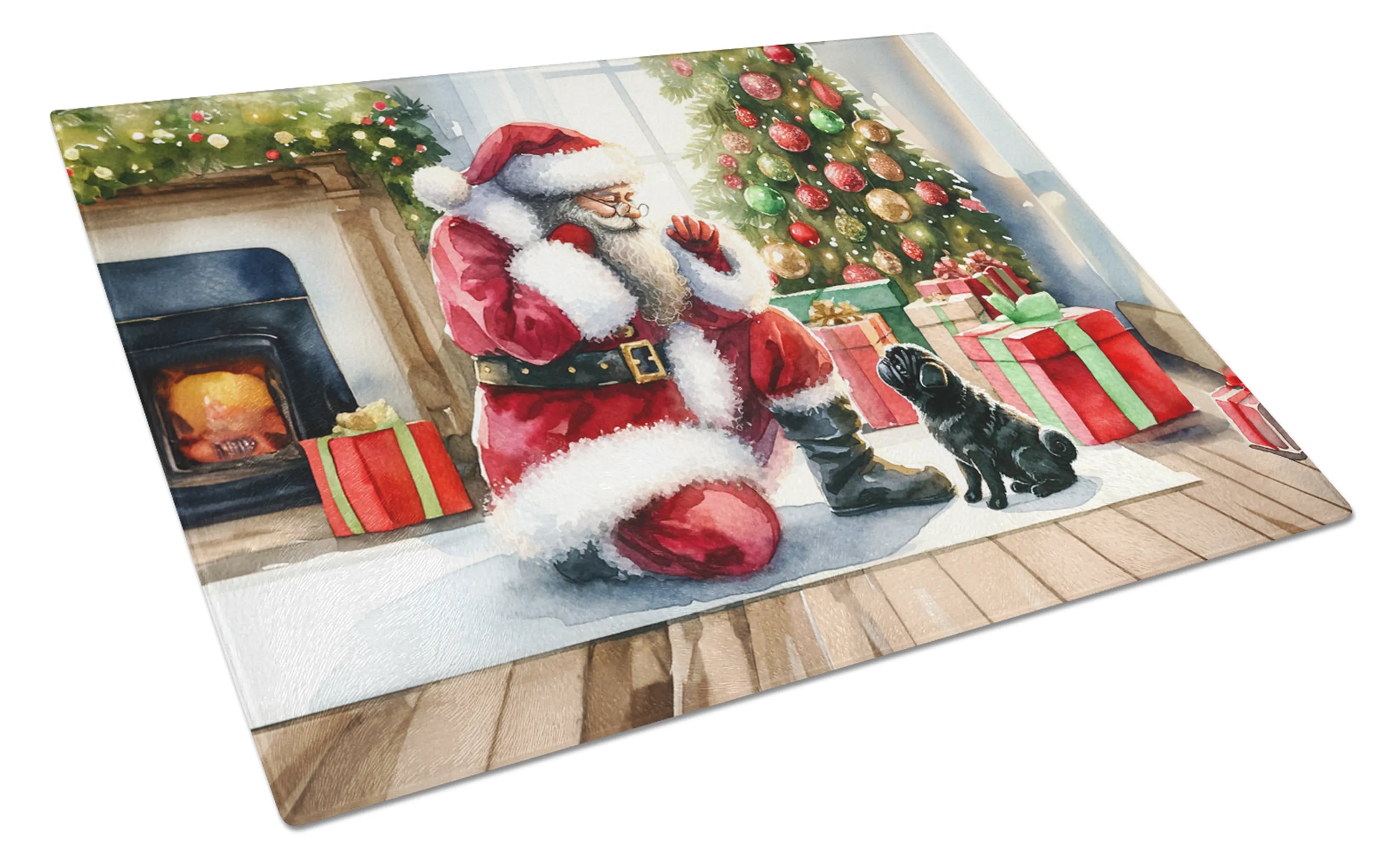 Moments with Santa Glass Cutting Board - Size: LARGE | Pack Of: 1 | Collection name: Moments with santa