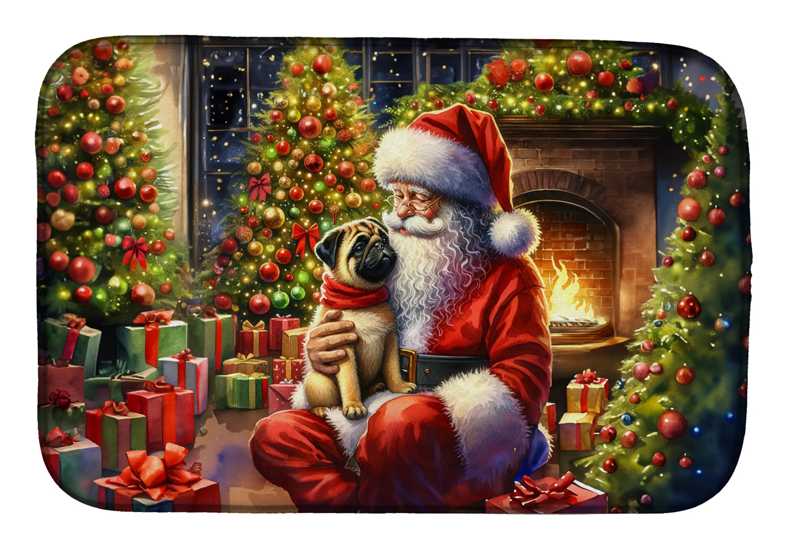 Moments with Santa Dish Drying Mat - Size: 14  X 21" | Pack Of: 1 | Collection name: Moments with santa