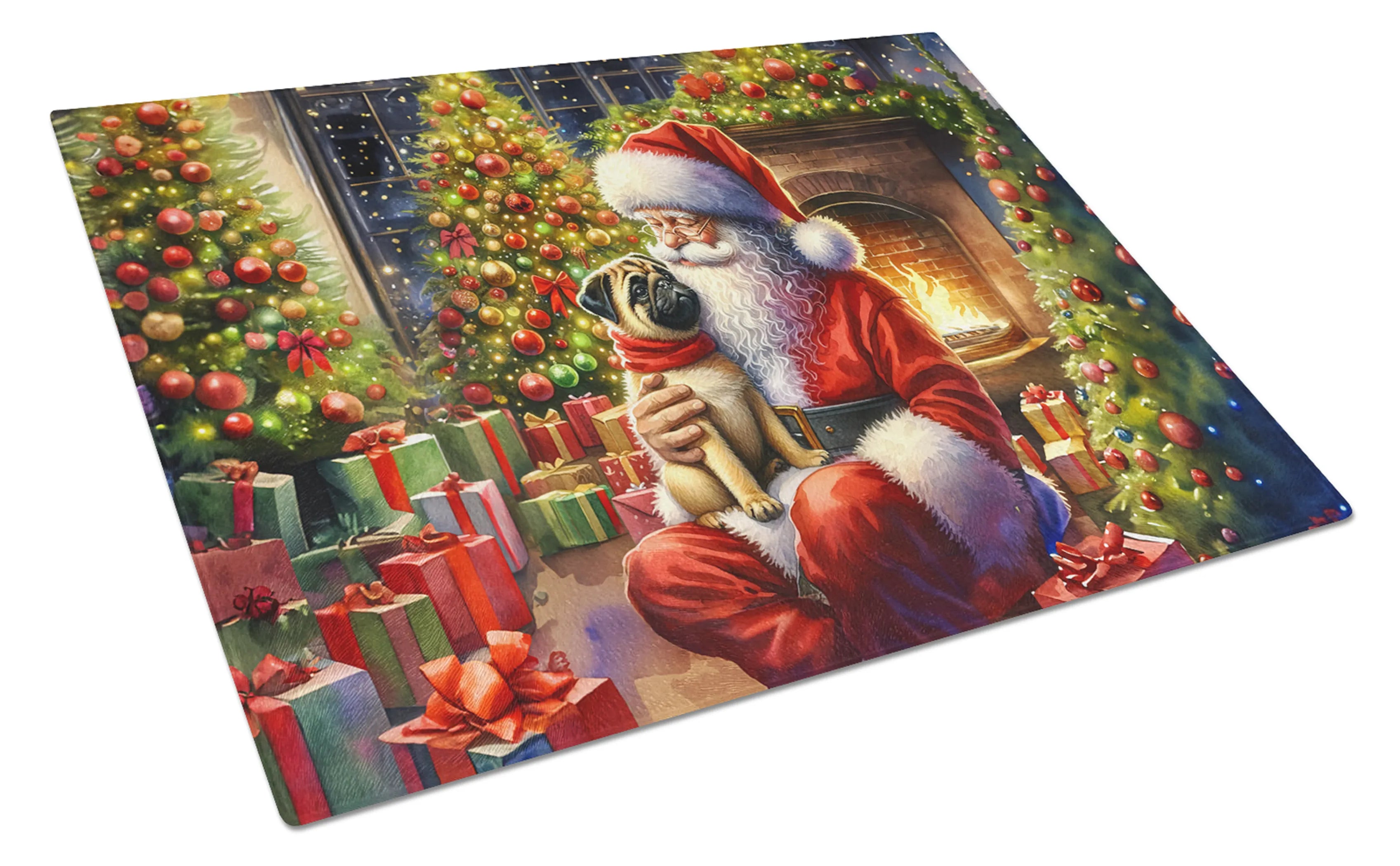 Moments with Santa Glass Cutting Board - Size: LARGE | Pack Of: 1 | Collection name: Moments with santa