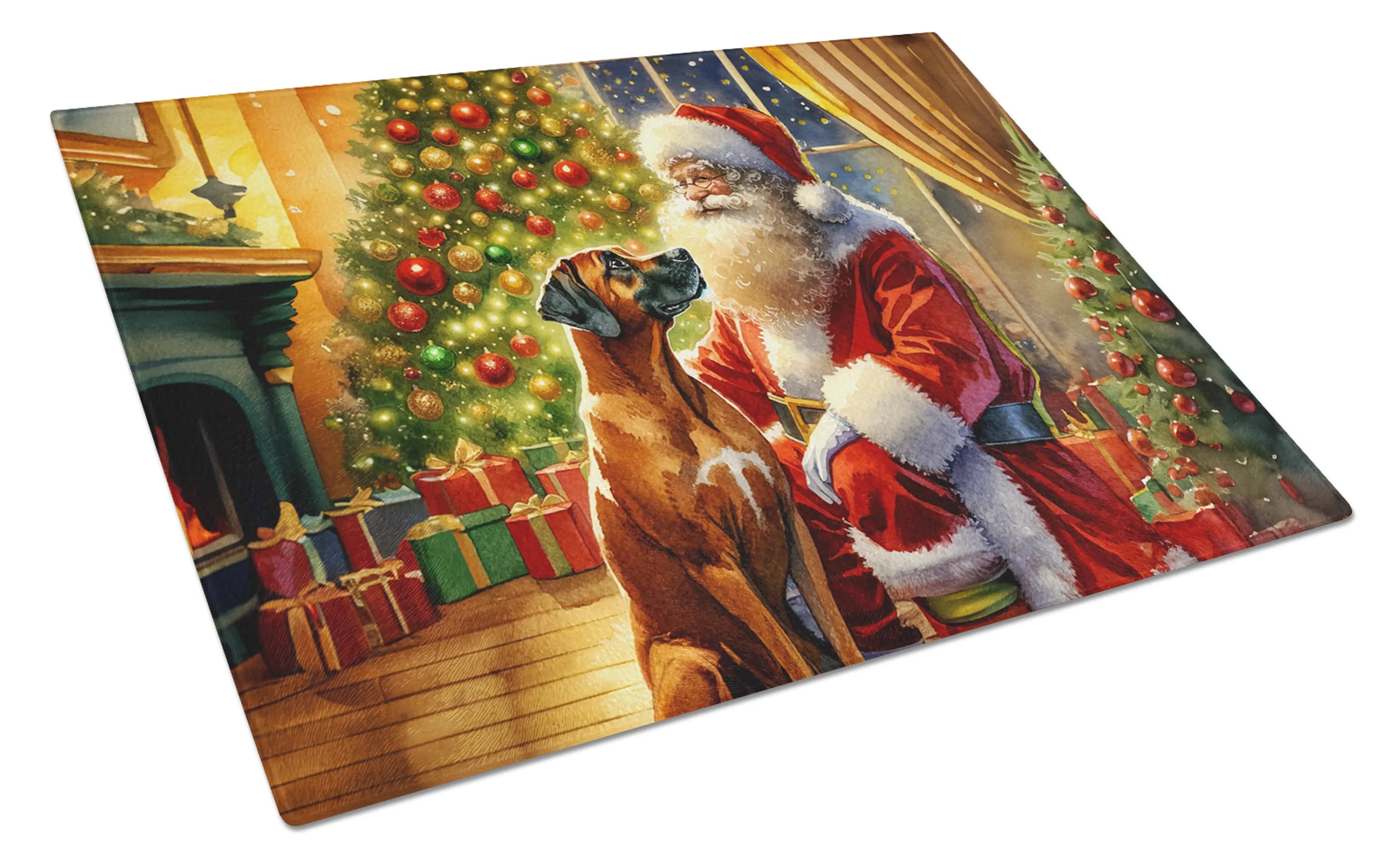 Moments with Santa Glass Cutting Board - Size: LARGE | Pack Of: 1 | Collection name: Moments with santa