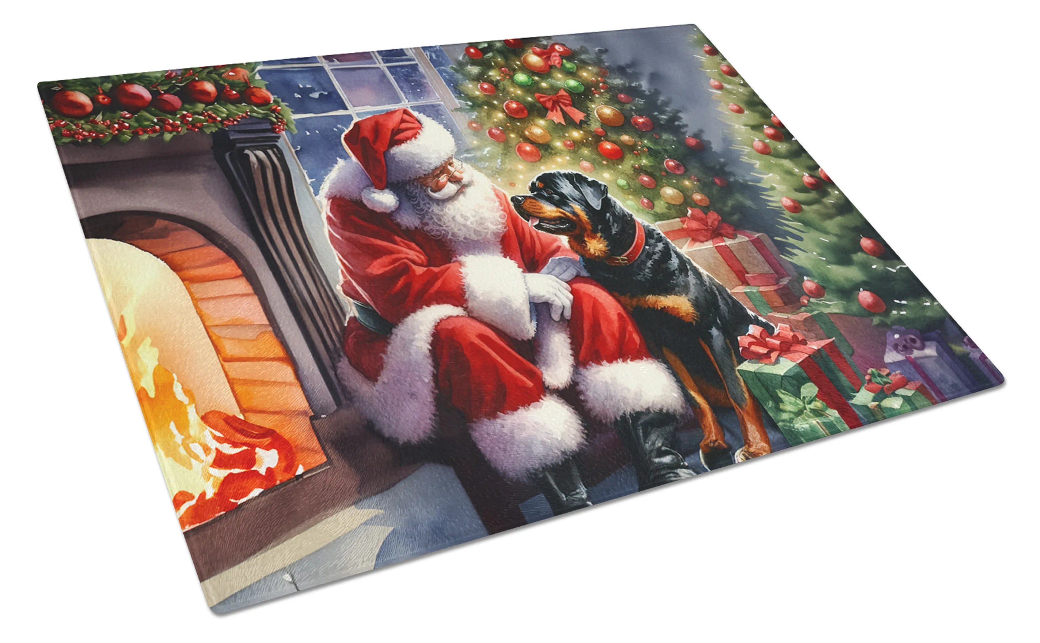 Moments with Santa Glass Cutting Board - Size: LARGE | Pack Of: 1 | Collection name: Moments with santa