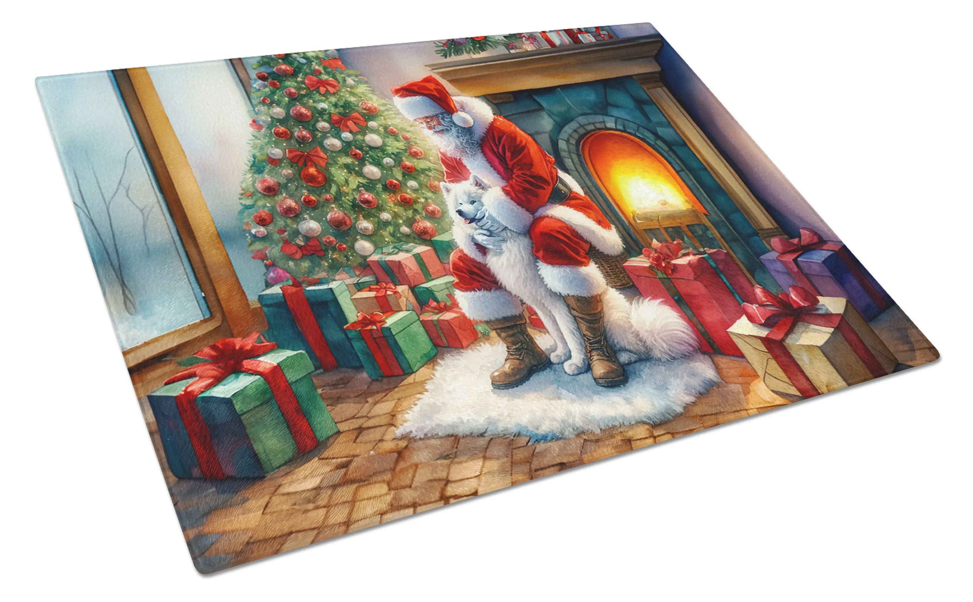 Moments with Santa Glass Cutting Board - Size: LARGE | Pack Of: 1 | Collection name: Moments with santa