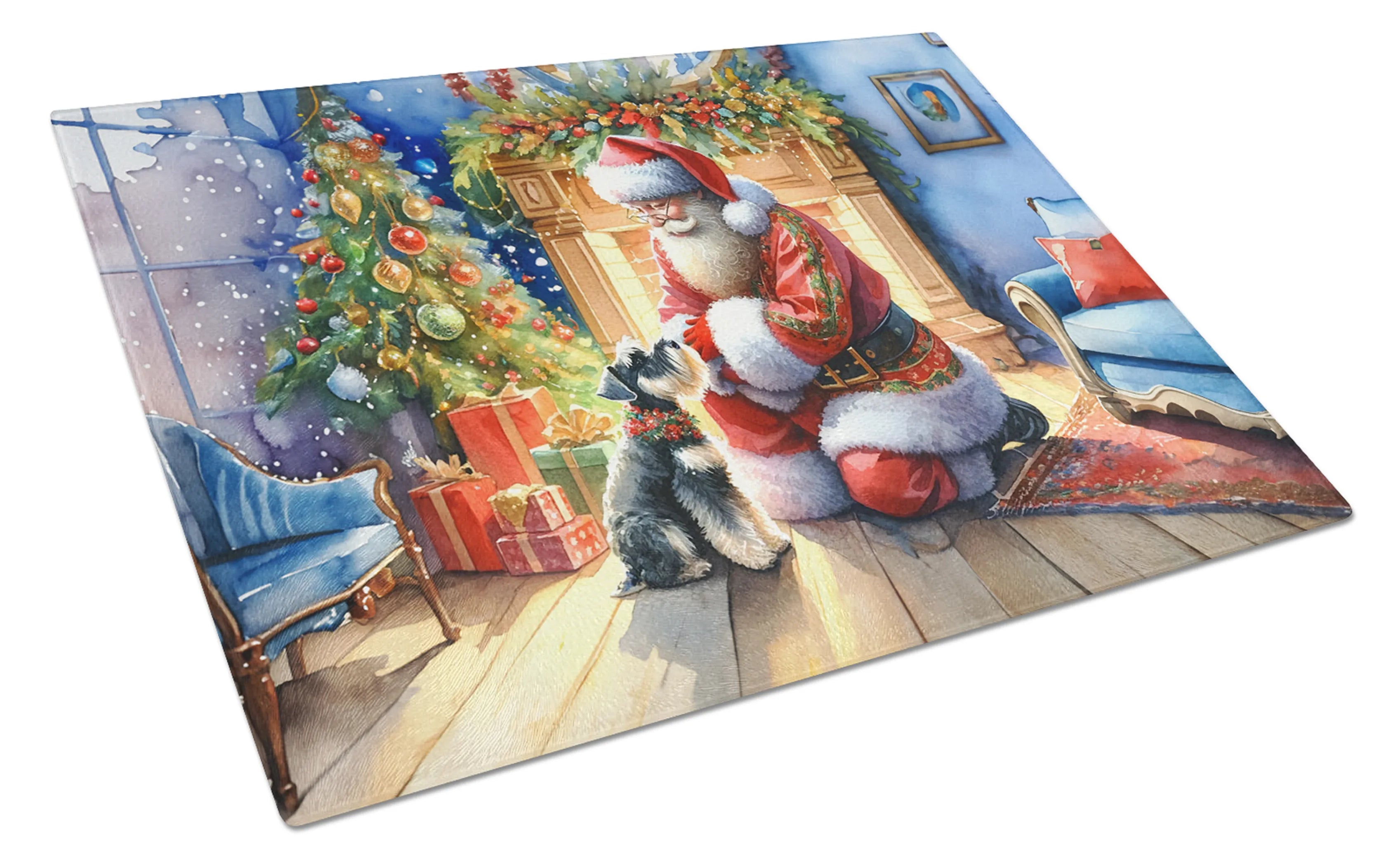 Moments with Santa Glass Cutting Board - Size: LARGE | Pack Of: 1 | Collection name: Moments with santa