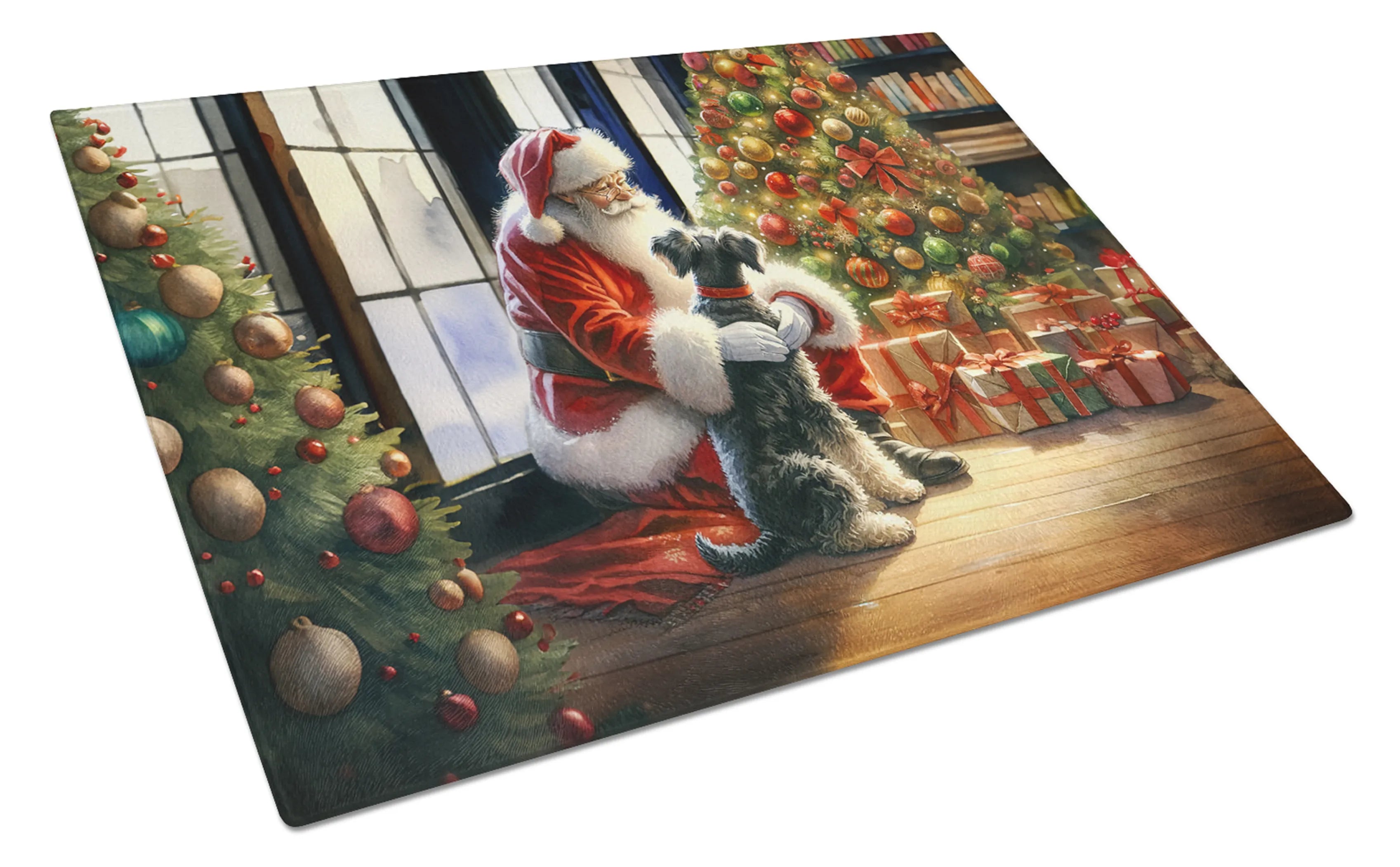 Moments with Santa Glass Cutting Board - Size: LARGE | Pack Of: 1 | Collection name: Moments with santa