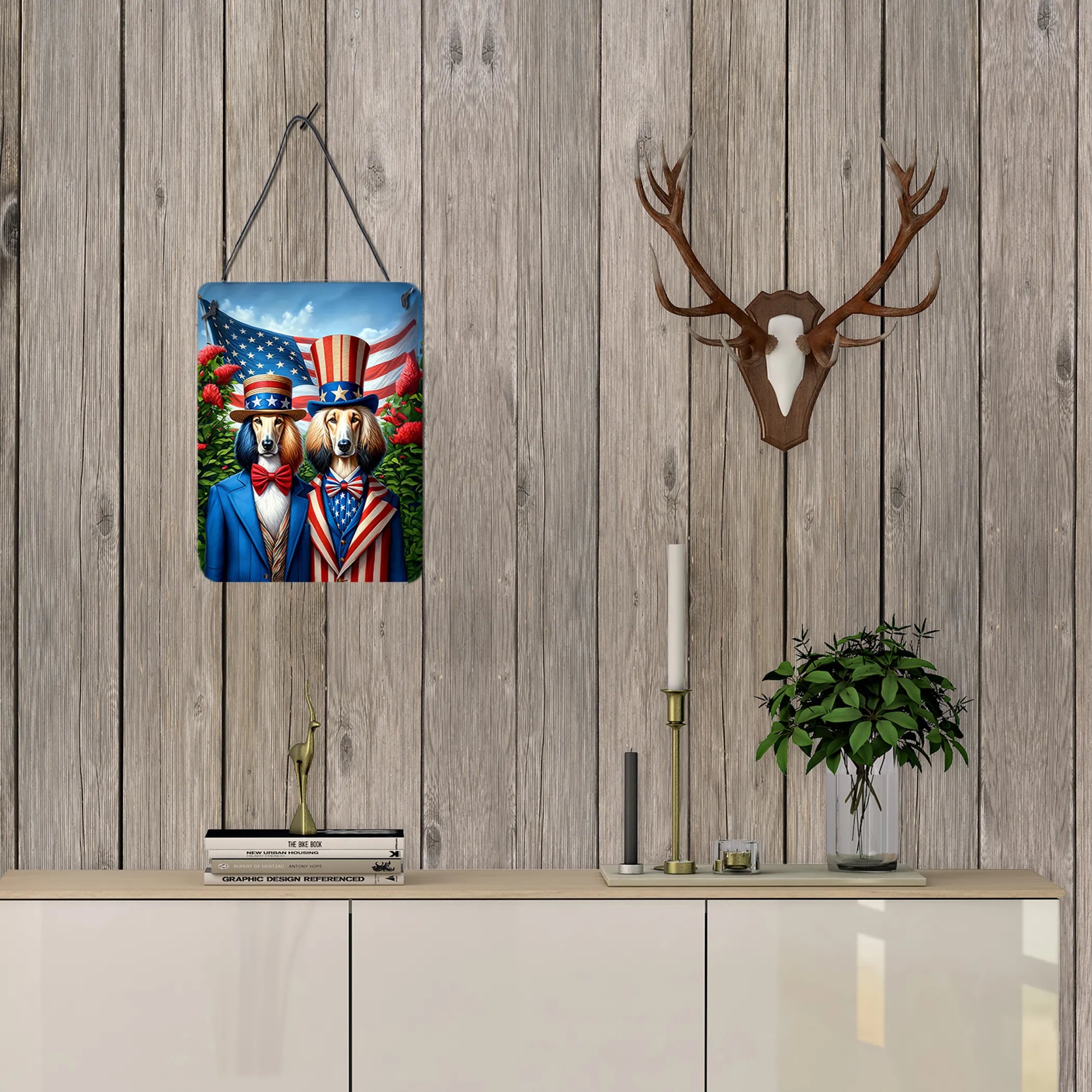 All American Dogs Wall or Door Hanging Prints - Size: 16HX12W | Pack Of: 1 | Collection name: All american dogs