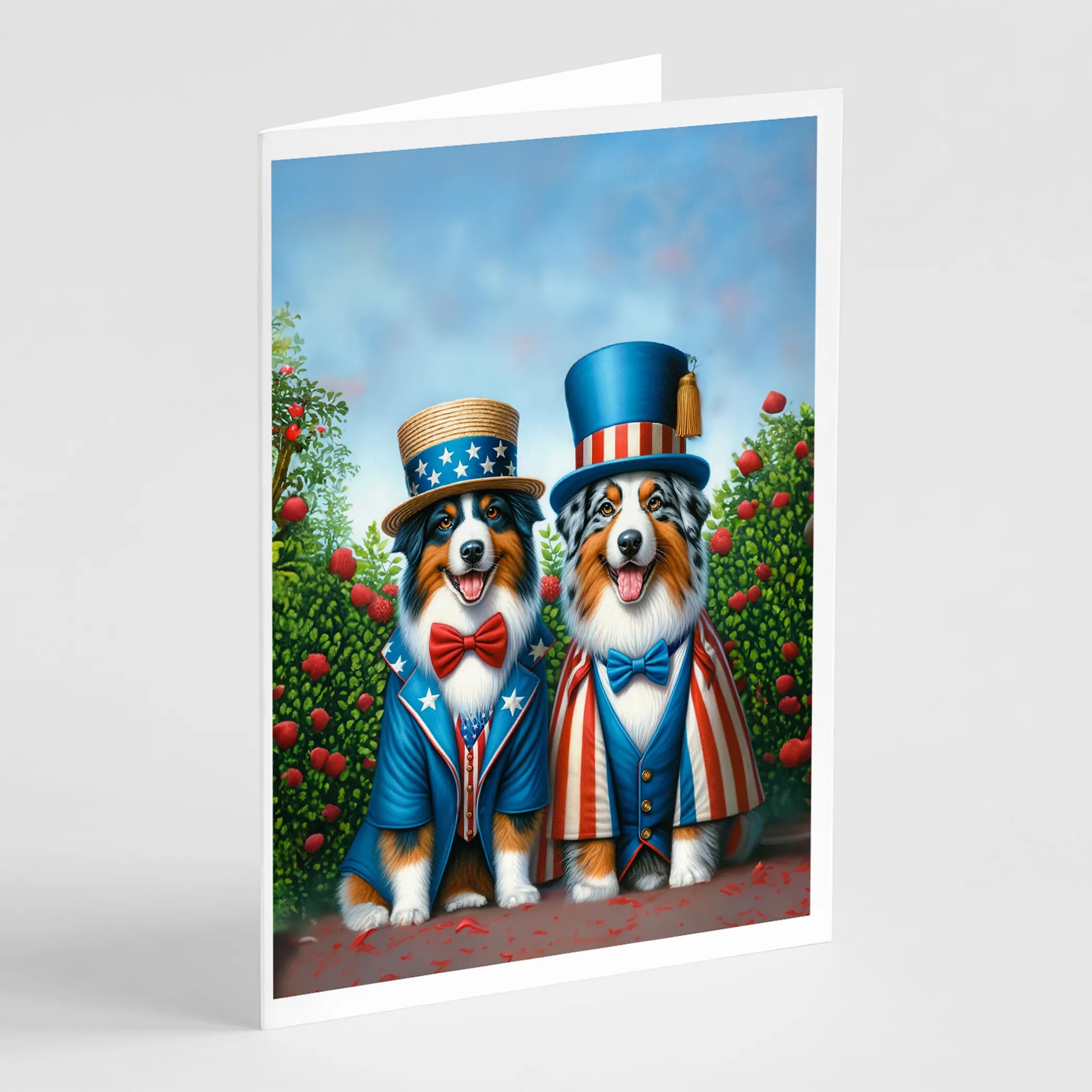 All American Dogs Greeting Cards  - Size: 5X7 | Pack Of: 8 | Collection name: All american dogs