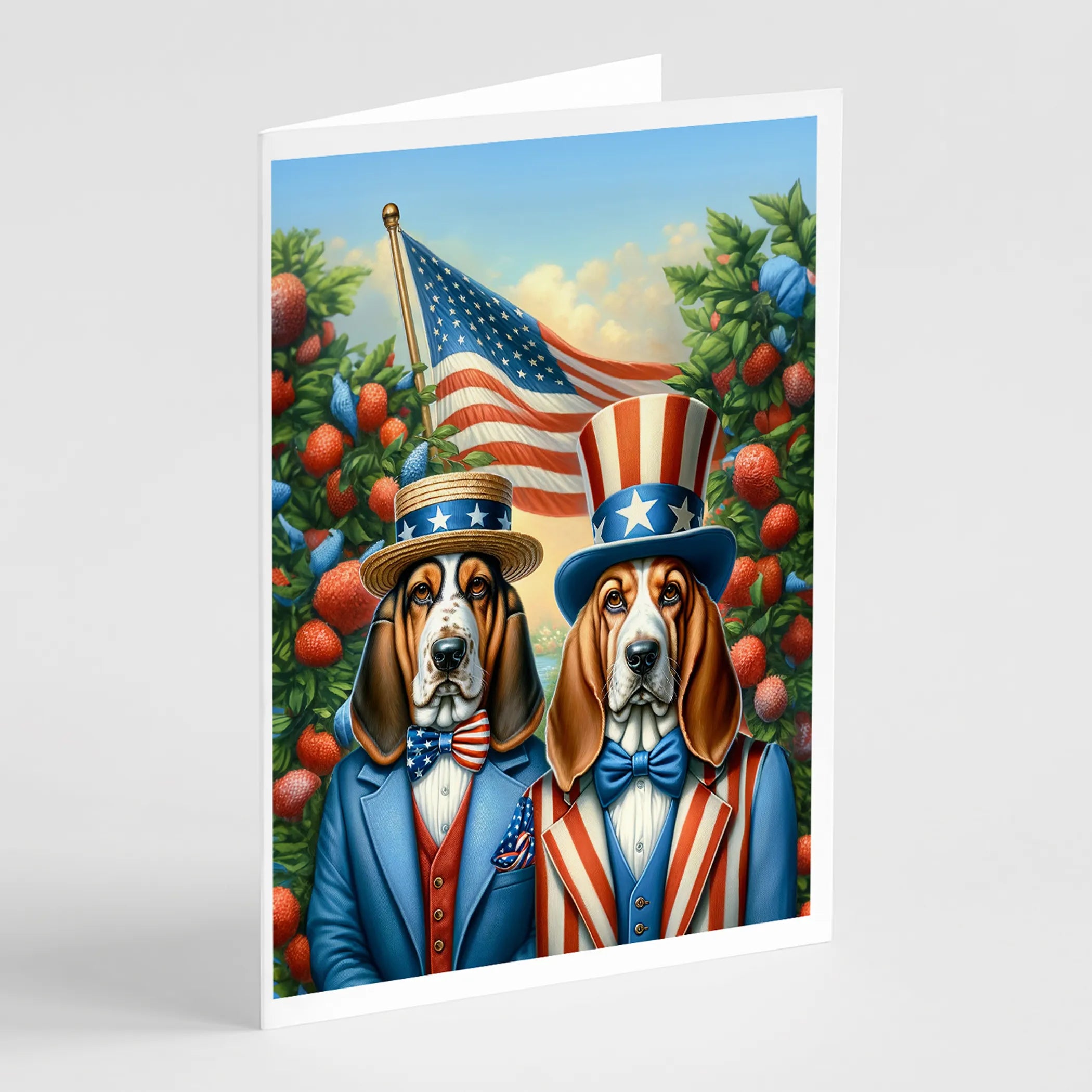 All American Dogs Greeting Cards  - Size: 5X7 | Pack Of: 8 | Collection name: All american dogs
