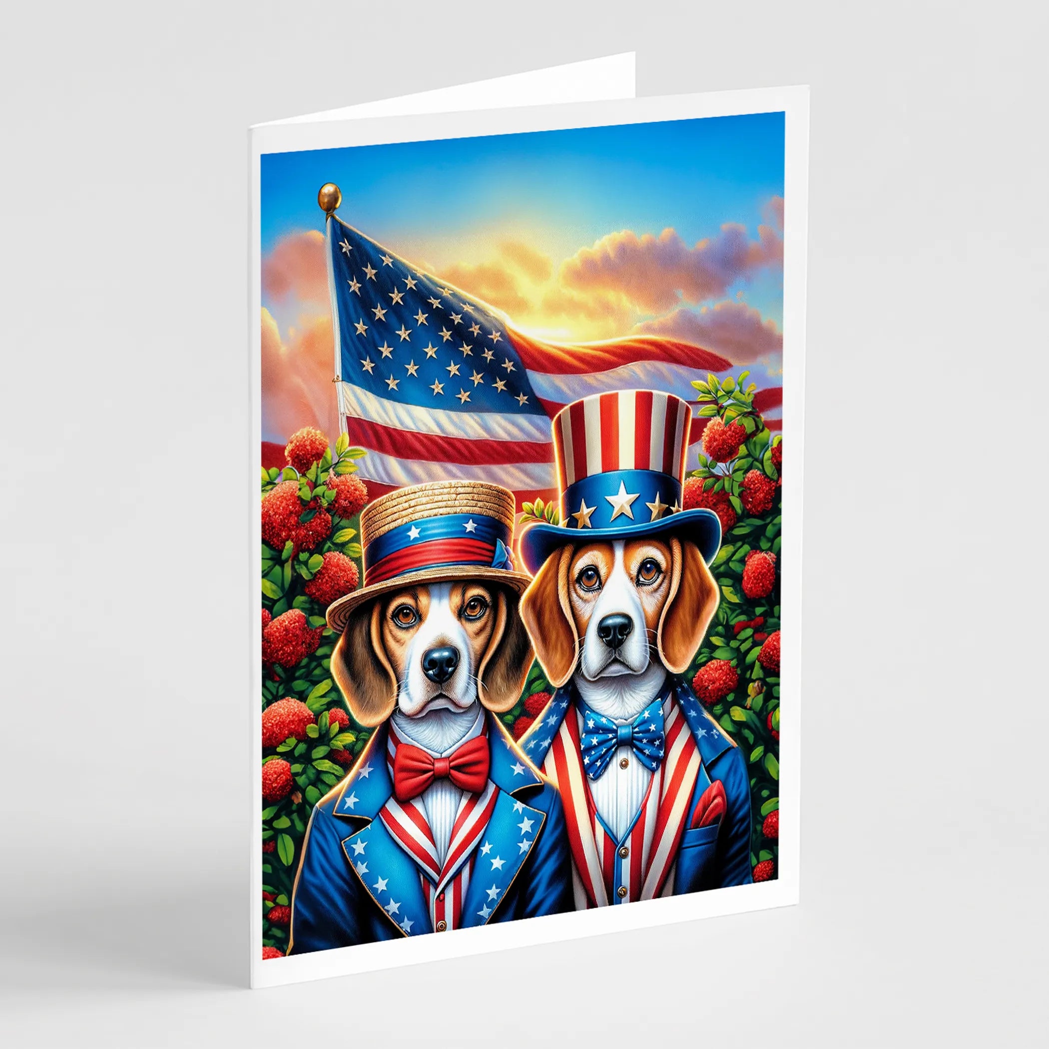 All American Dogs Greeting Cards  - Size: 5X7 | Pack Of: 8 | Collection name: All american dogs
