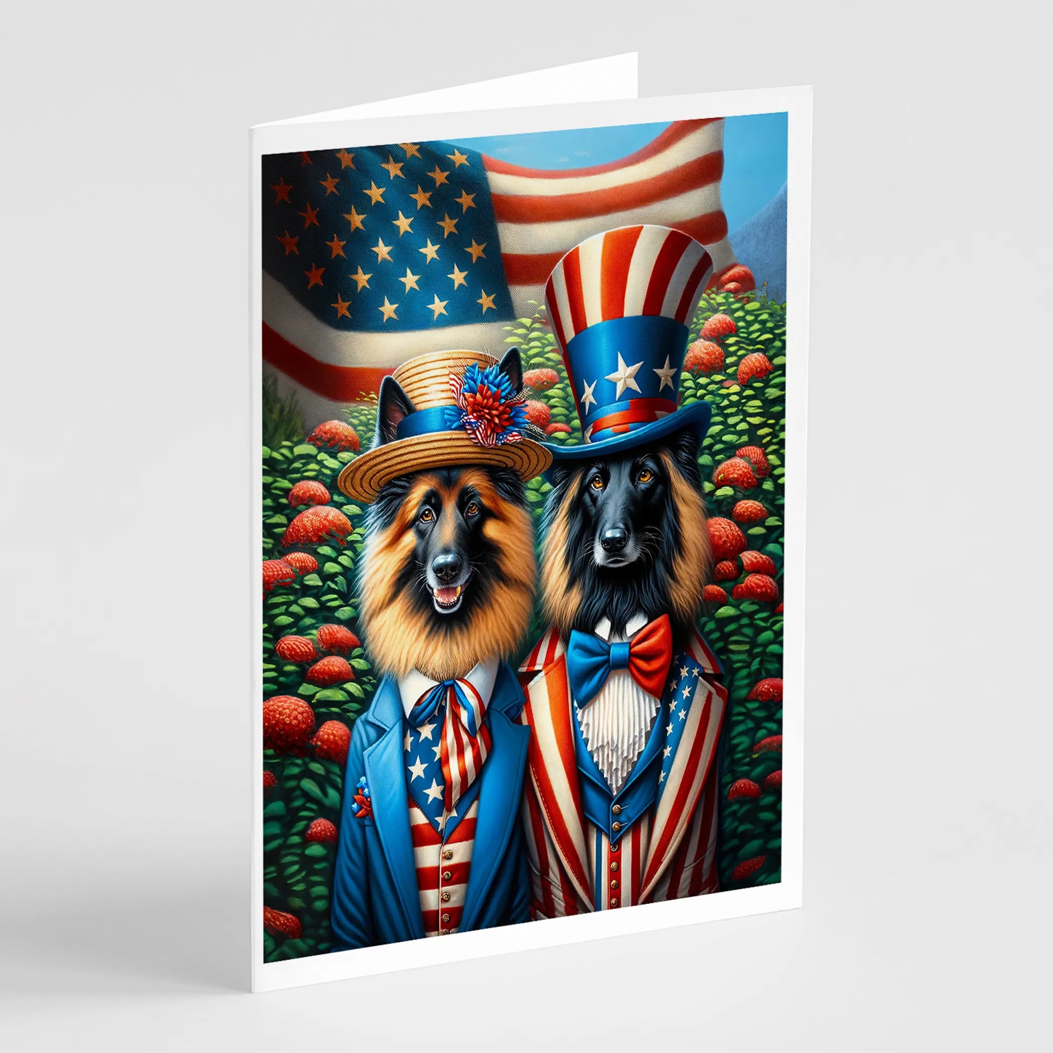 All American Dogs Greeting Cards  - Size: 5X7 | Pack Of: 8 | Collection name: All american dogs