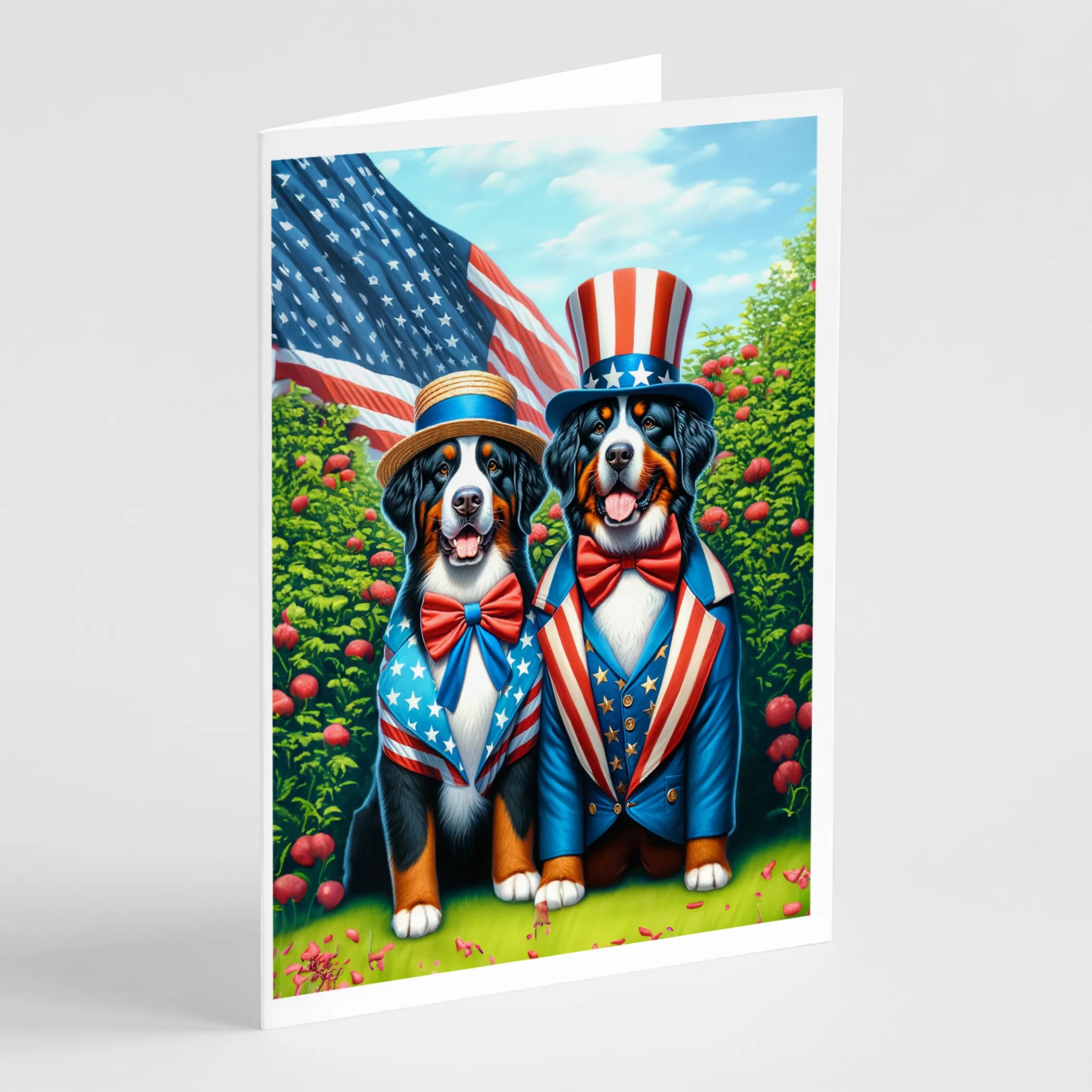 All American Dogs Greeting Cards  - Size: 5X7 | Pack Of: 8 | Collection name: All american dogs