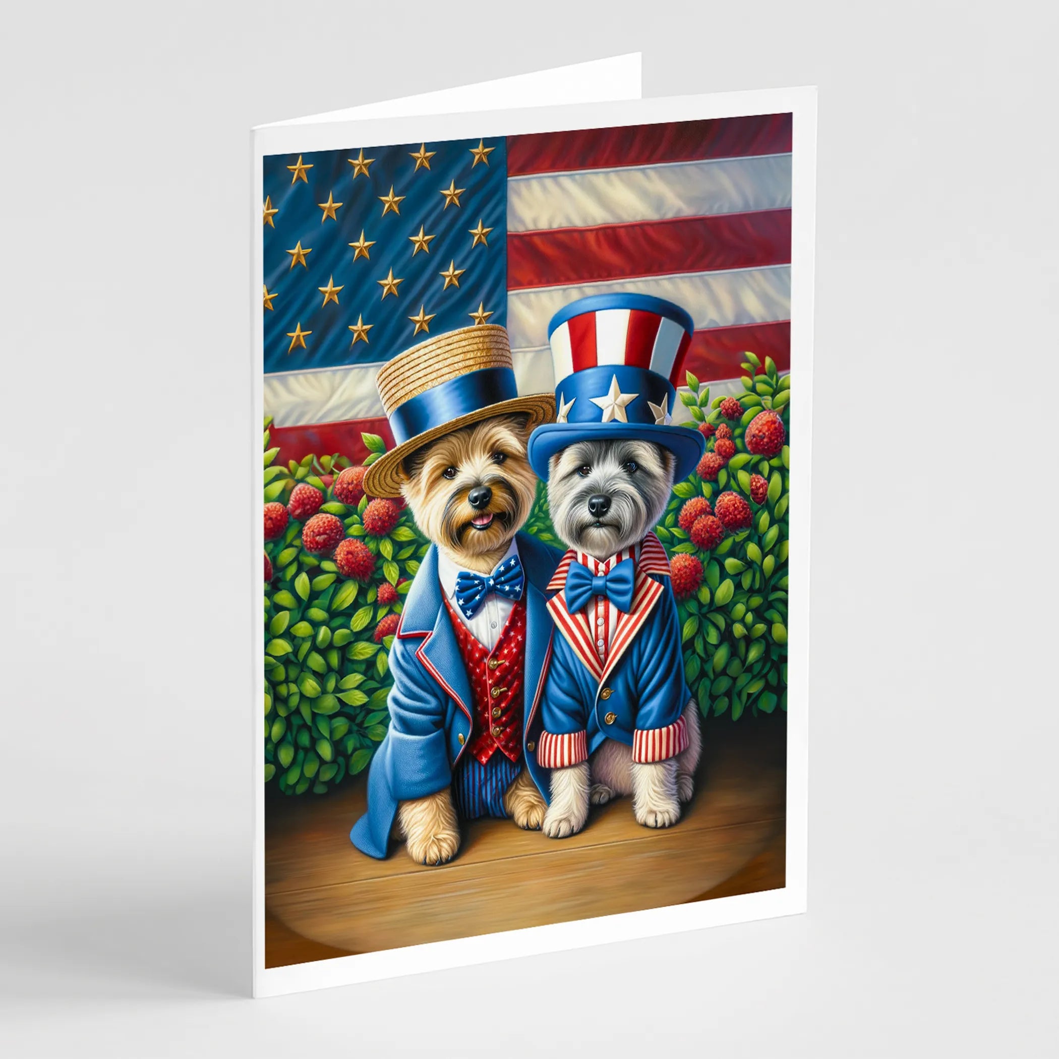 All American Dogs Greeting Cards  - Size: 5X7 | Pack Of: 8 | Collection name: All american dogs