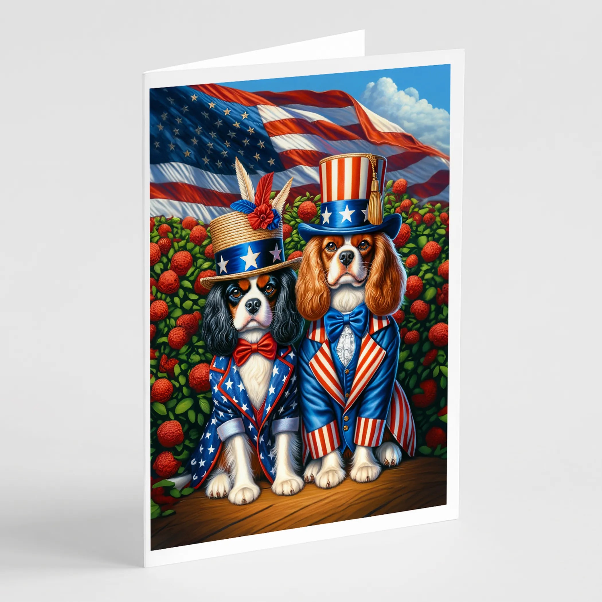 All American Dogs Greeting Cards  - Size: 5X7 | Pack Of: 8 | Collection name: All american dogs