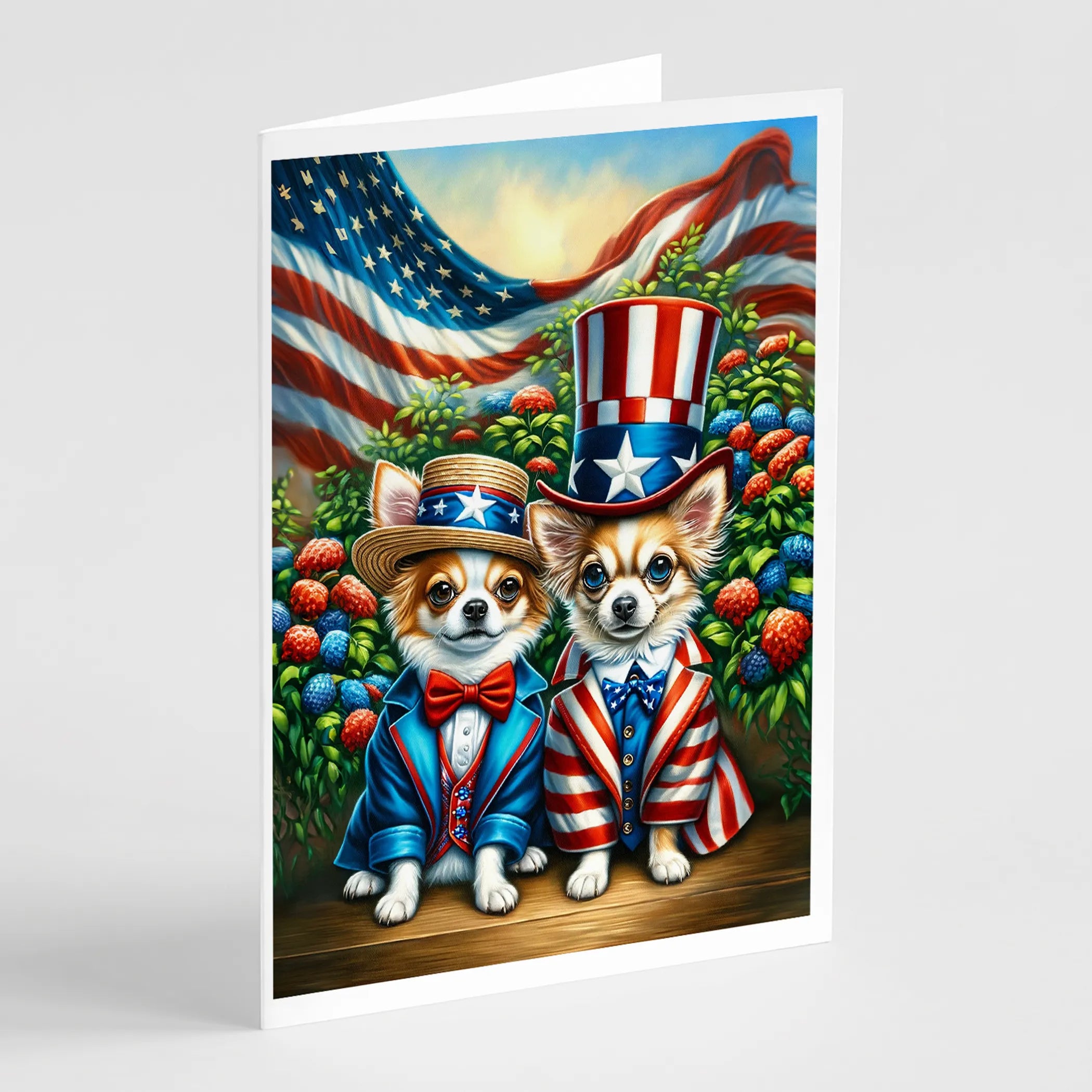 All American Dogs Greeting Cards  - Size: 5X7 | Pack Of: 8 | Collection name: All american dogs