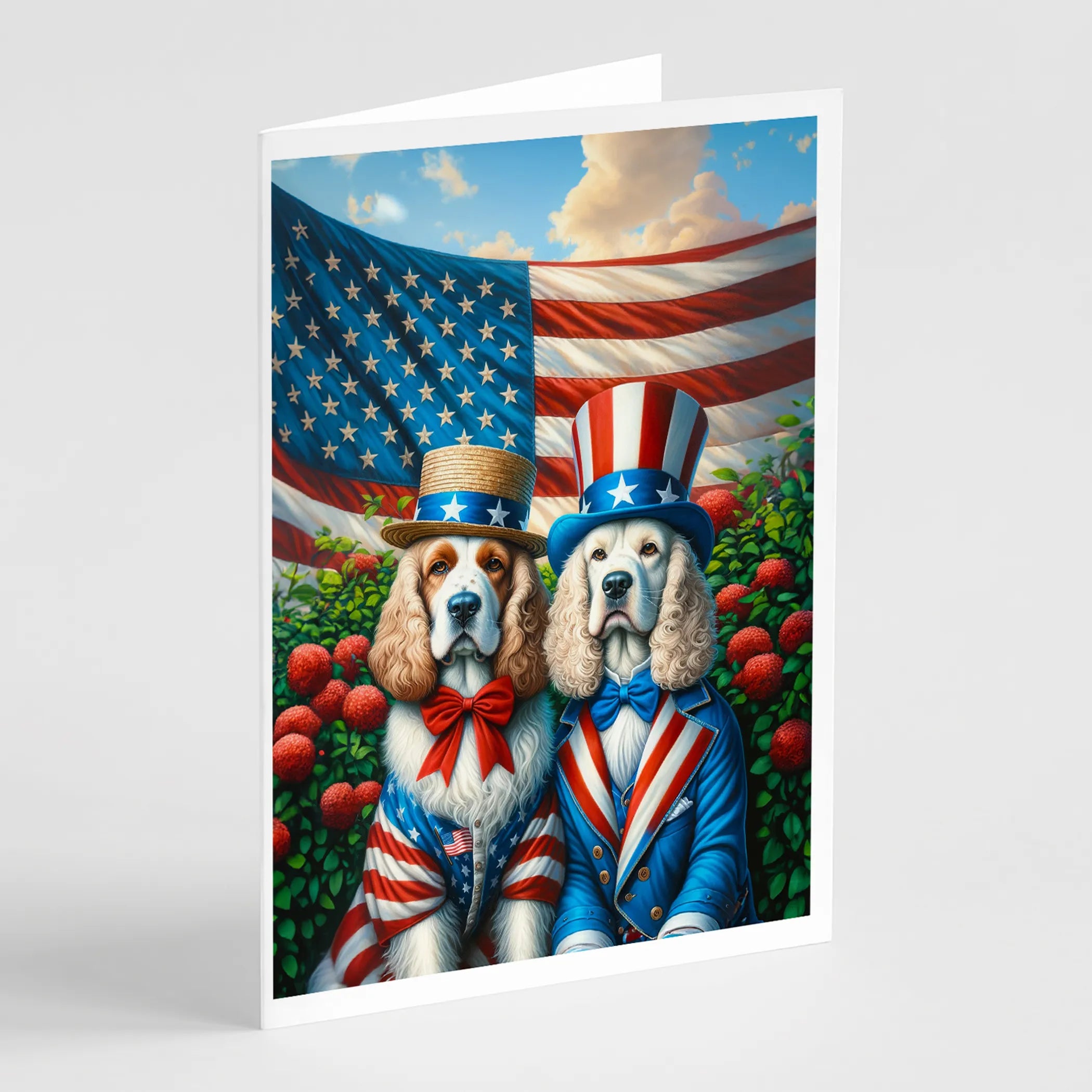 All American Dogs Greeting Cards  - Size: 5X7 | Pack Of: 8 | Collection name: All american dogs