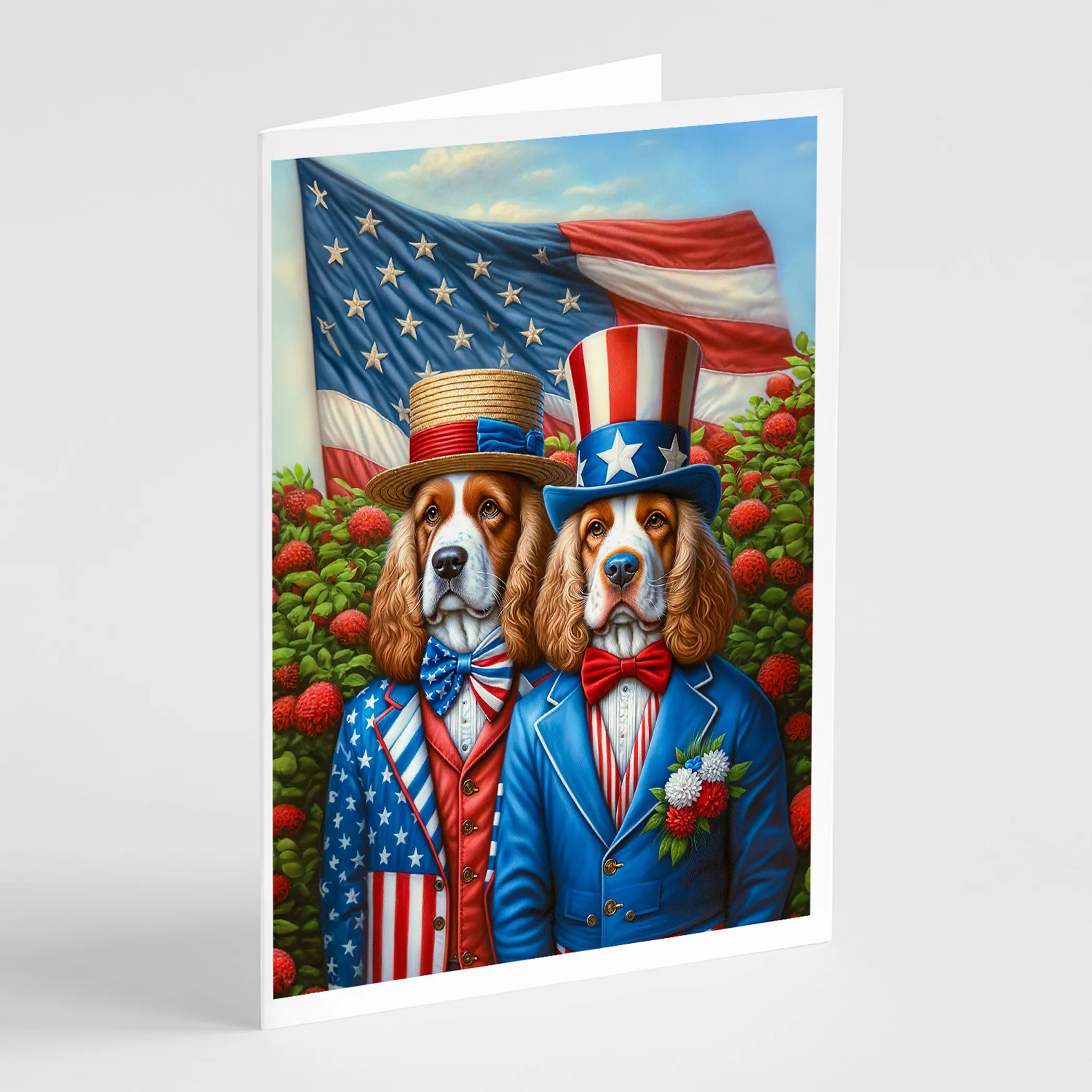 All American Dogs Greeting Cards  - Size: 5X7 | Pack Of: 8 | Collection name: All american dogs