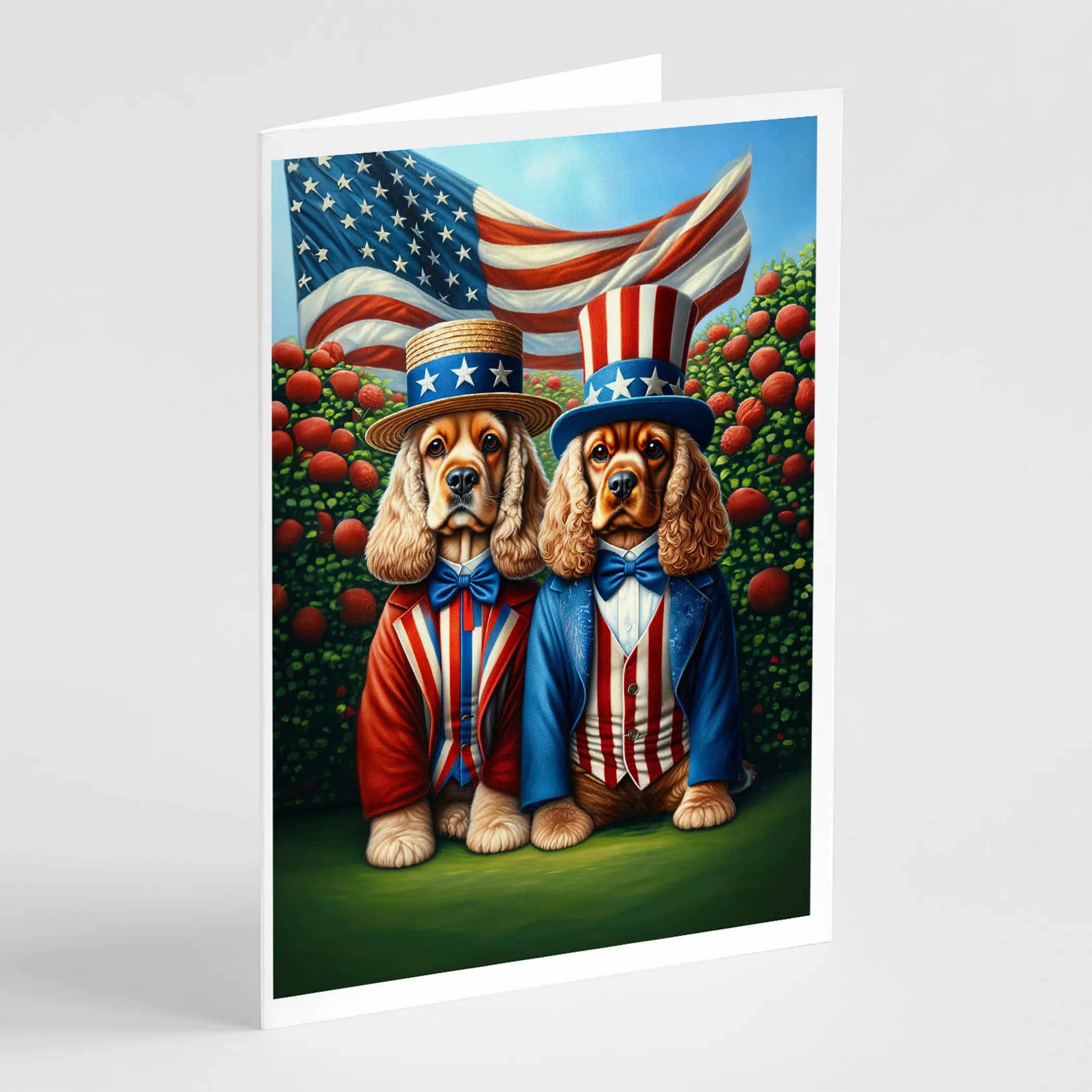 All American Dogs Greeting Cards  - Size: 5X7 | Pack Of: 8 | Collection name: All american dogs