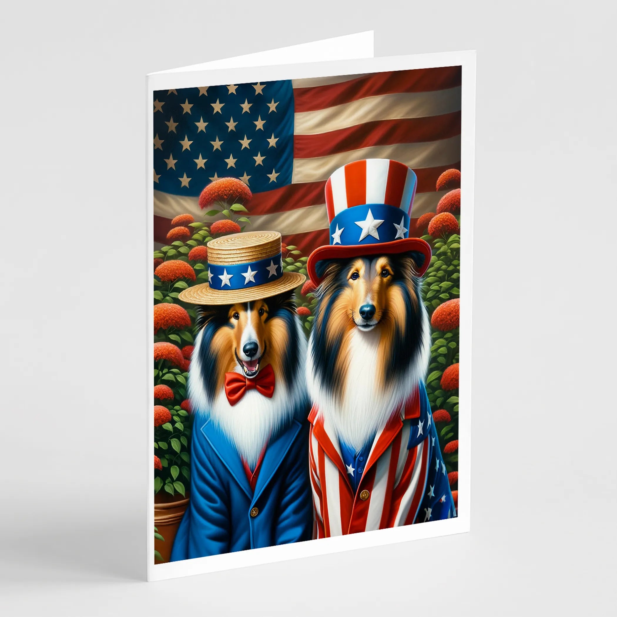 All American Dogs Greeting Cards  - Size: 5X7 | Pack Of: 8 | Collection name: All american dogs