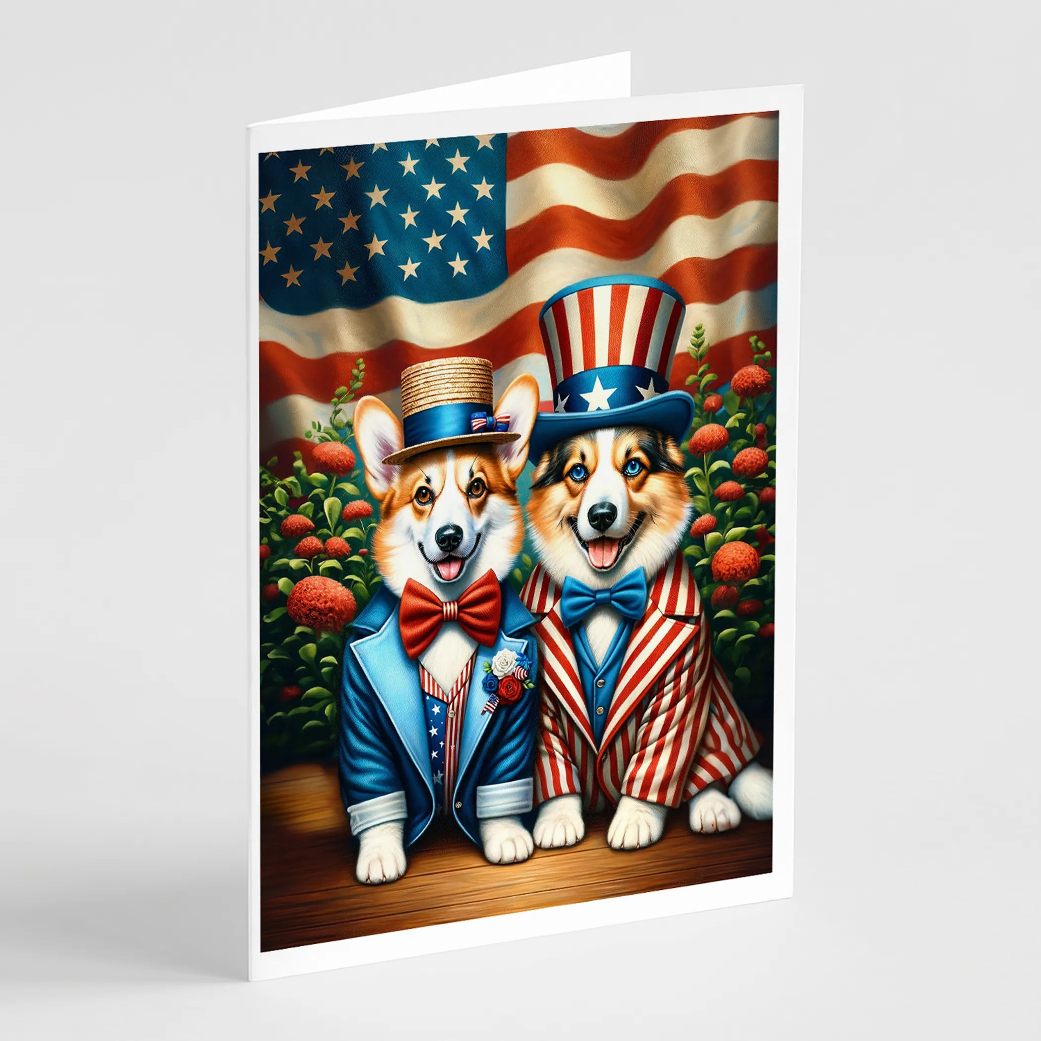 All American Dogs Greeting Cards  - Size: 5X7 | Pack Of: 8 | Collection name: All american dogs