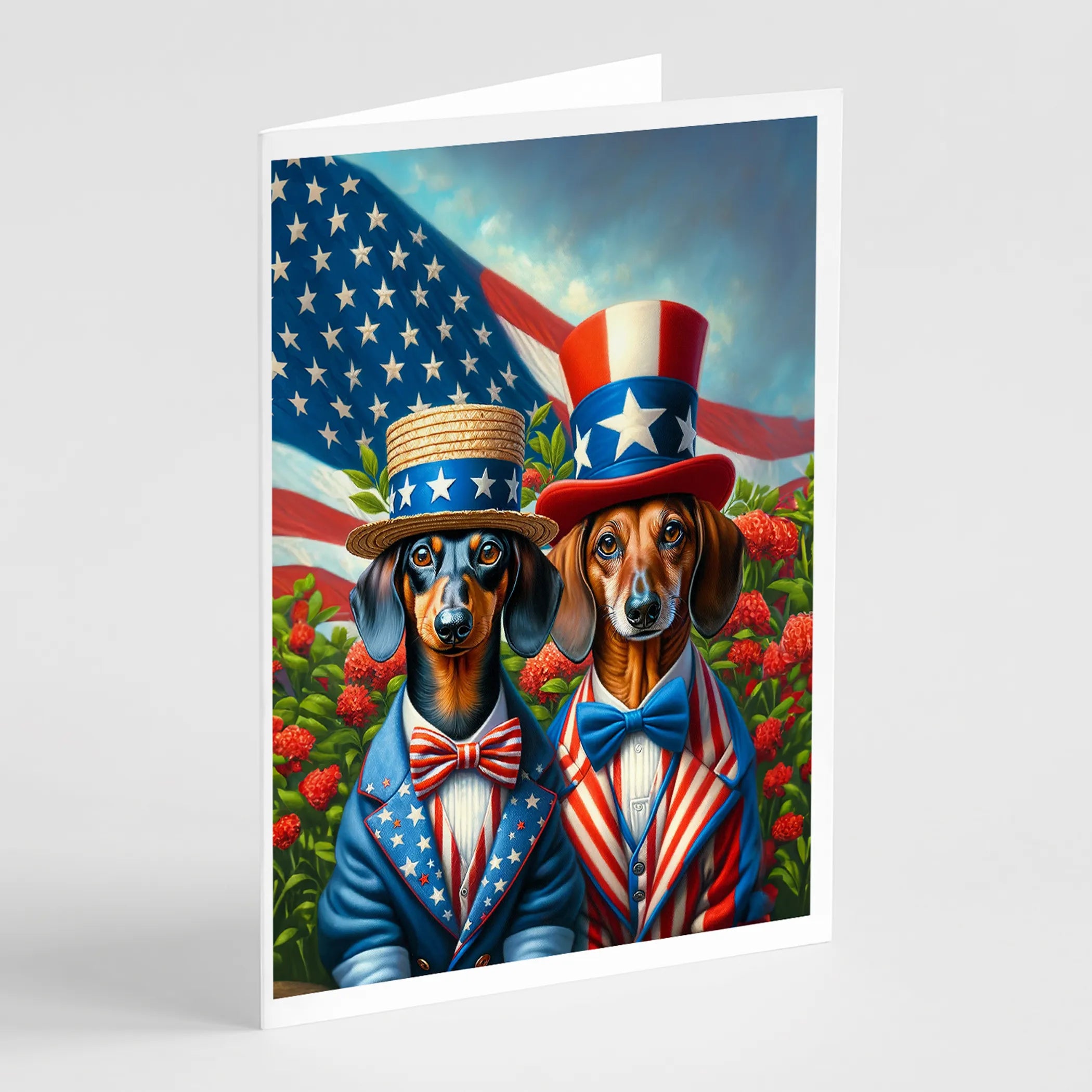 All American Dogs Greeting Cards  - Size: 5X7 | Pack Of: 8 | Collection name: All american dogs