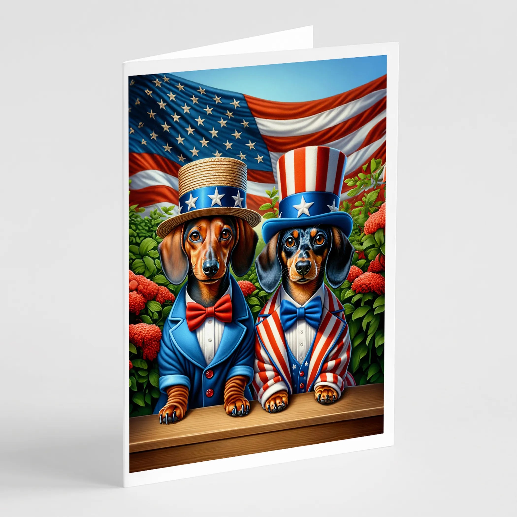 All American Dogs Greeting Cards  - Size: 5X7 | Pack Of: 8 | Collection name: All american dogs