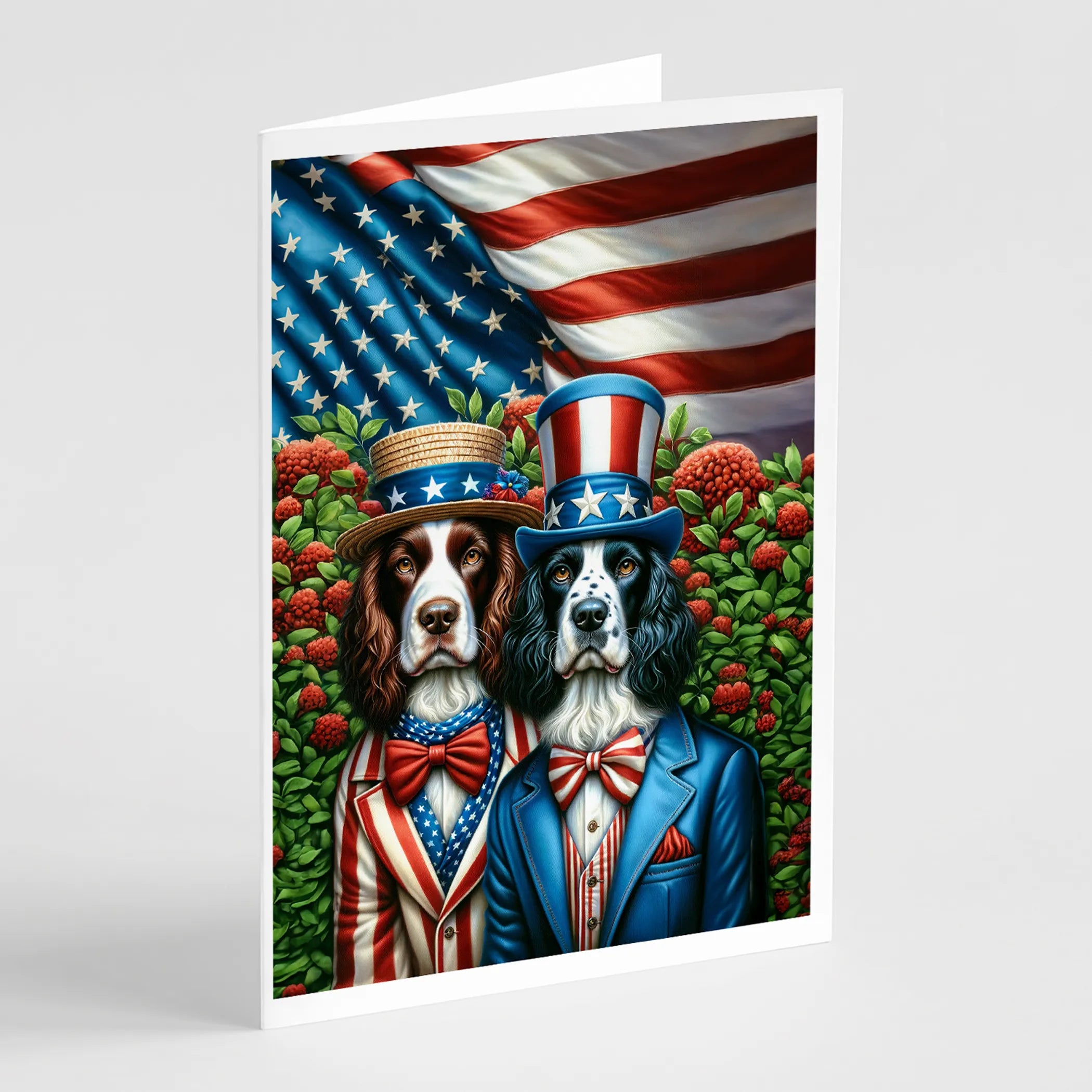 All American Dogs Greeting Cards  - Size: 5X7 | Pack Of: 8 | Collection name: All american dogs
