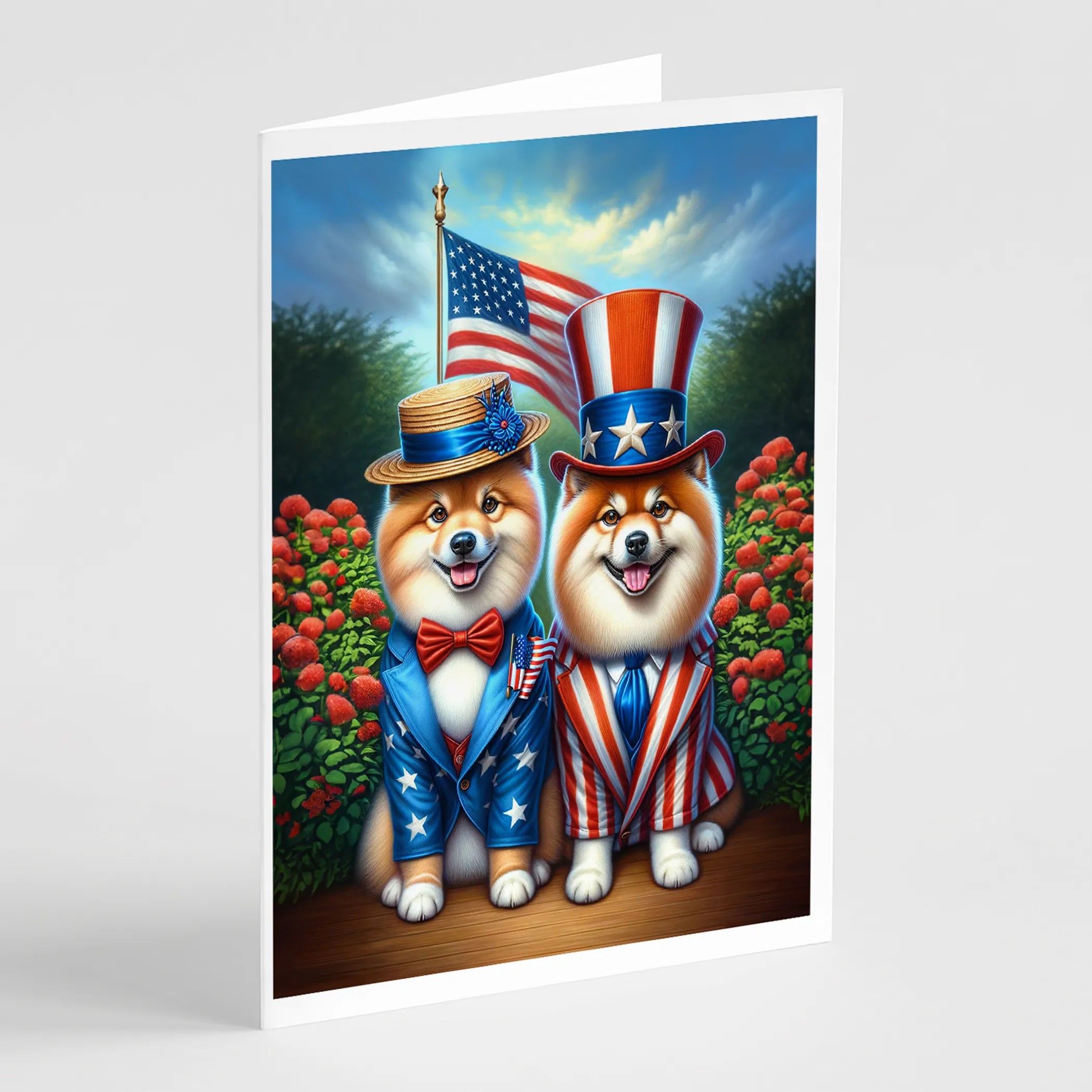 All American Dogs Greeting Cards  - Size: 5X7 | Pack Of: 8 | Collection name: All american dogs