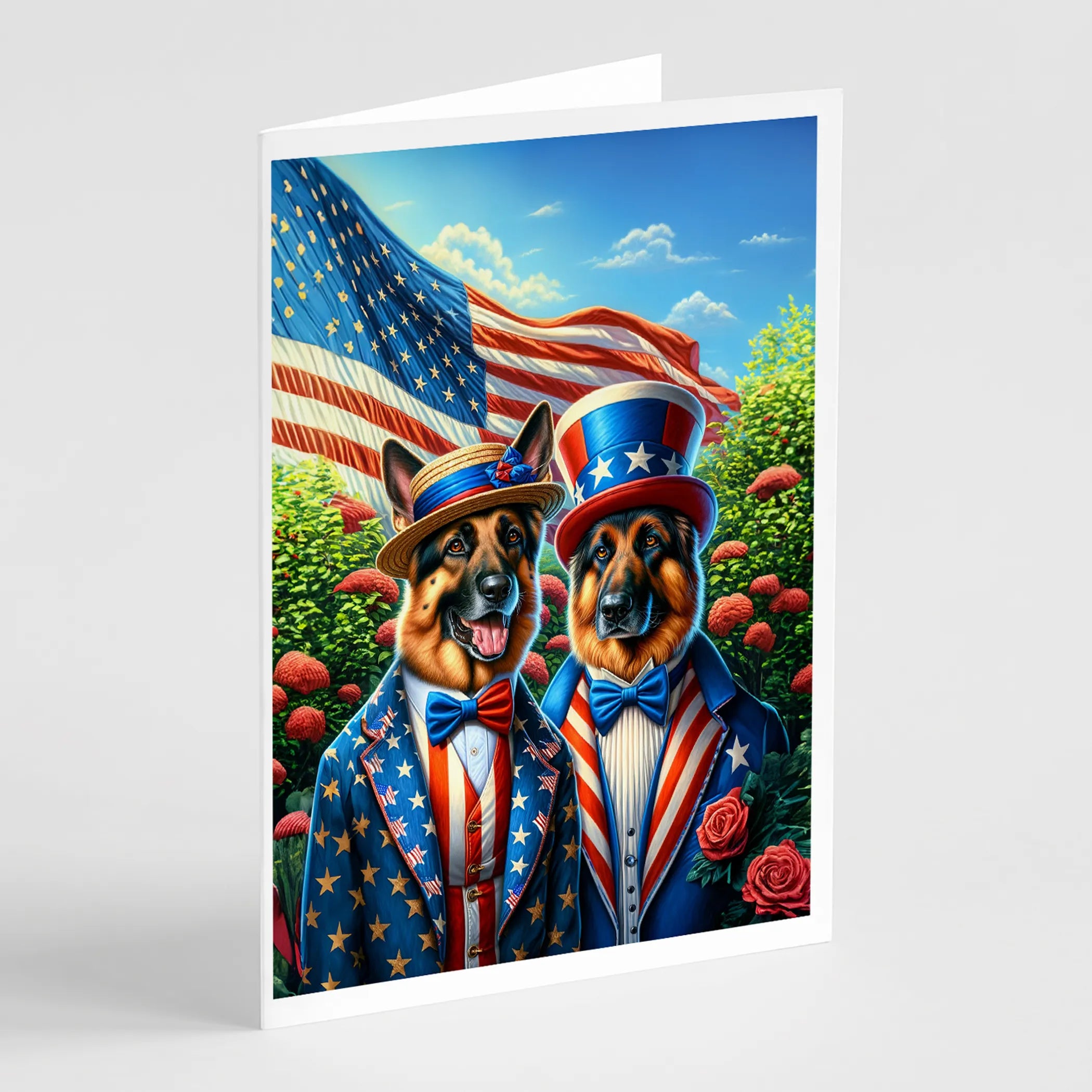 All American Dogs Greeting Cards  - Size: 5X7 | Pack Of: 8 | Collection name: All american dogs